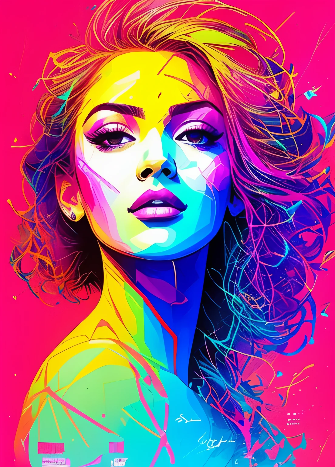 A beautiful painting by a 6-year-old child,  On a geometric background of squares and rectangles, Carne Griffiths 的Graffiti, behance, Graffiti, Chromatic Scale, artwork, Vibrant colors