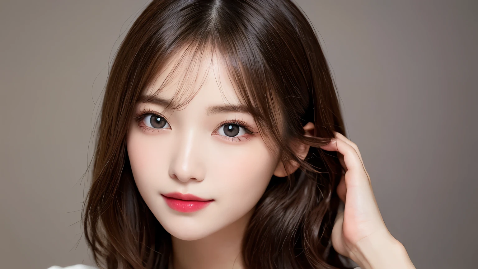 on the table, best quality, shape, Super detailed, Finely, high resolution, 8k wallpaper, 完璧なダイナミックな構shape, Beautiful and delicate eyes, Medium Length Hair, Small Breasts, Natural lipstick, Casual sexy pose,Smile,20 year old girl、midnight、Beautiful and detailed face、Perfect beautiful face,big eyes、original photo、Use the whole body to express female posture、Beautiful and delicate eyes、Small face、Beautiful duplex、Facelift and style,skirt、Beautiful golden ratio face,Long hair