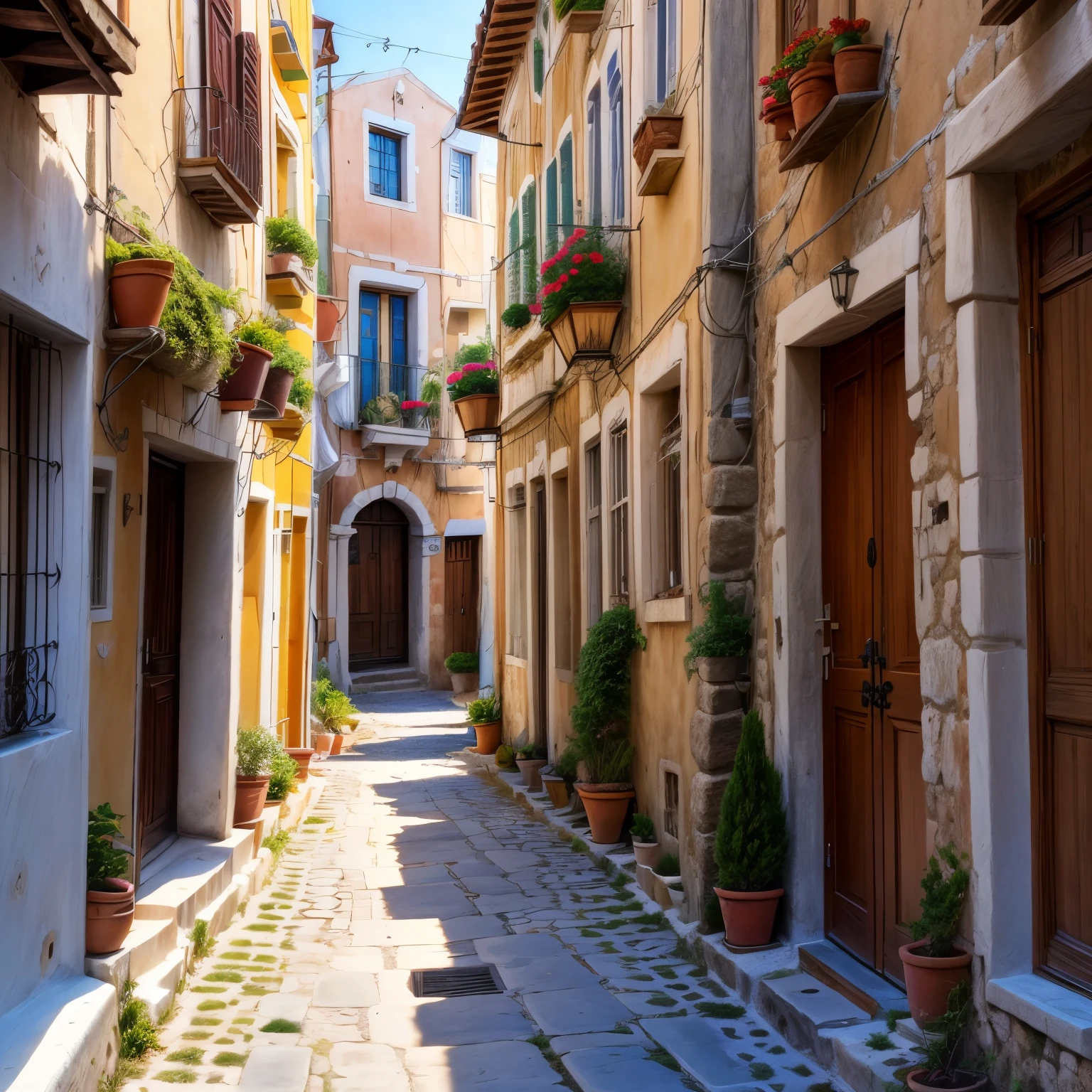 Greece.afternoon.Town.house