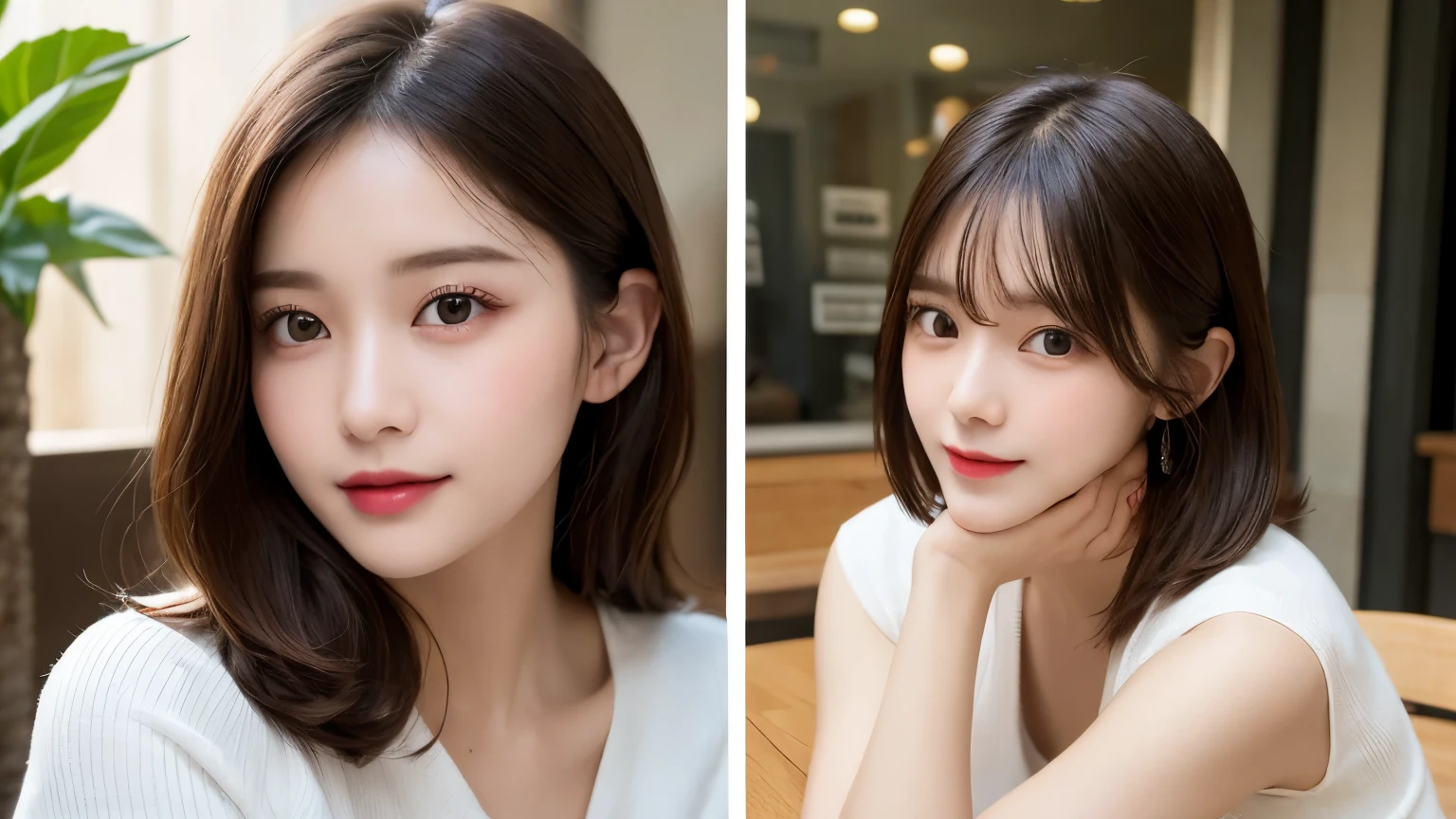 On the table, best quality, shape, Ultra Detailed, Finely, high resolution, 8k wallpaper, 完璧なダイナミックな構shape, Beautiful and delicate eyes, Medium Length Hair, Small Breasts, Natural lipstick, Casual sexy pose,Smile,20 year old girl、midnight、Beautiful and detailed face、Perfect beautiful face,big eyes、original photo、Expressing female posture using the whole body、Beautiful and delicate eyes、Small face、Beautiful duplex、Facelift and style,skirt、Beautiful golden ratio face,Long hair