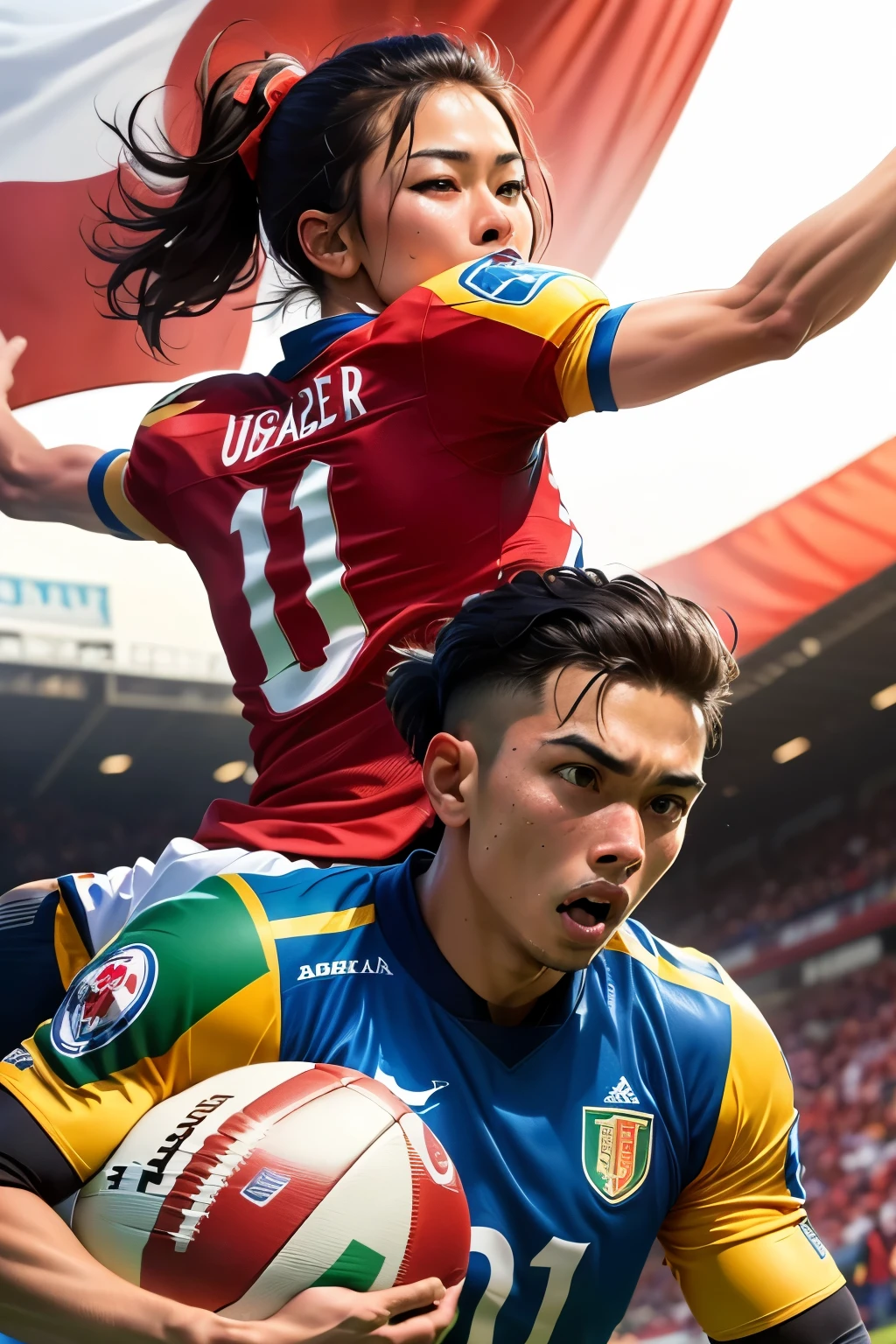 ((best quality)), ((masterpiece)), (detailed), perfect face
football scores result , with flag indonesia vs uzbekistan, the scores show 0 - 2