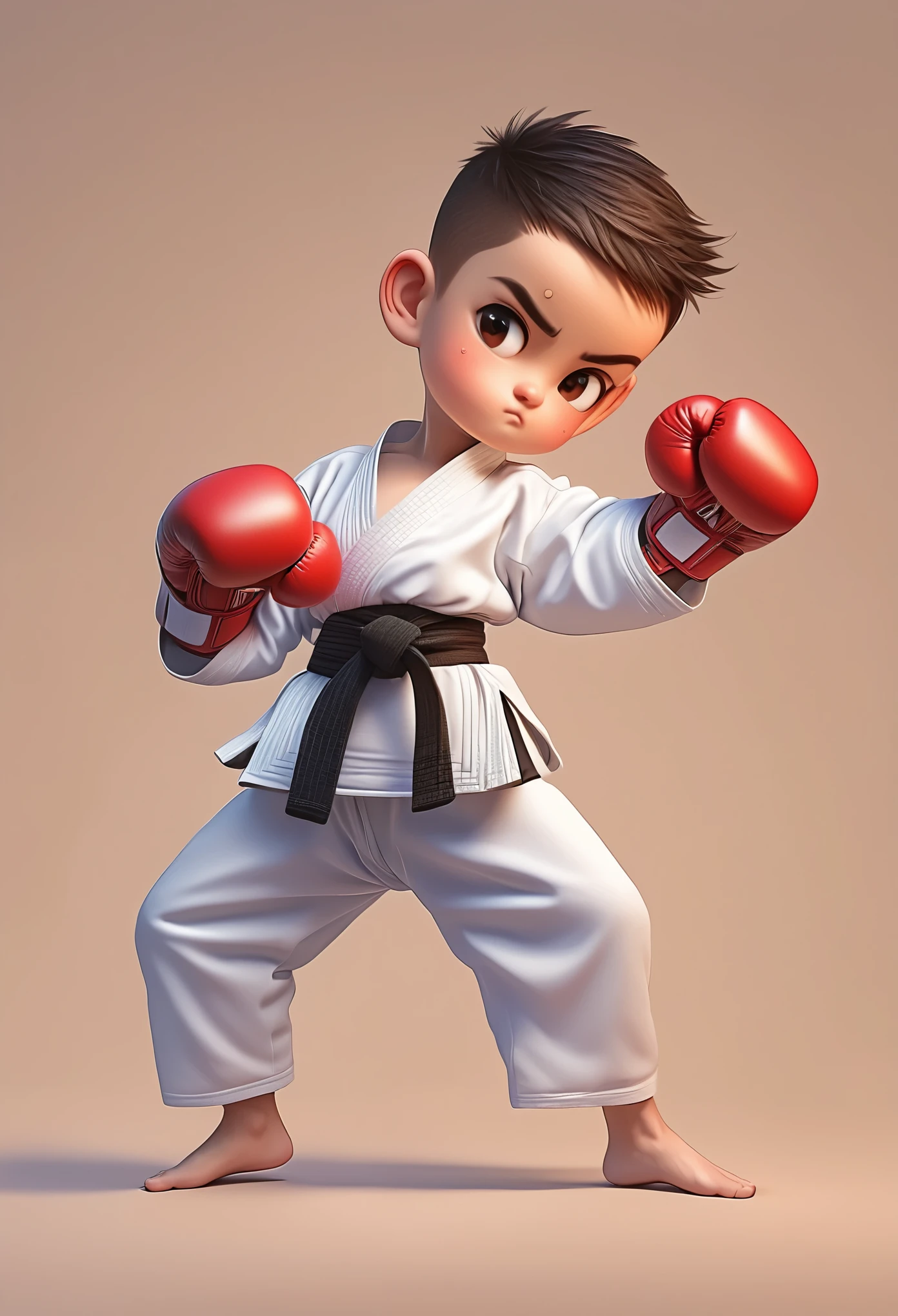 effort，Draw a person practicing martial arts and boxing，Stand on one foot，champion，Cartoon Style