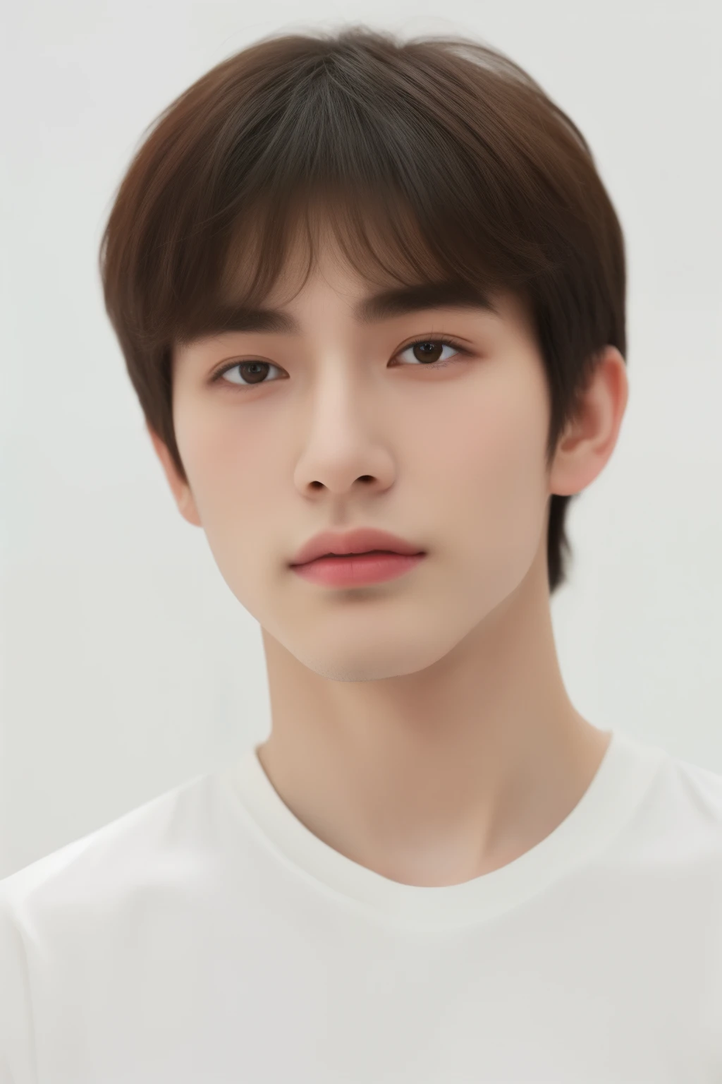 (masterpiece:1.21),(bestquality:1.21),8k,high detailed,ultra-detailed,photography,award winning,documentary,Original Photo,Realisticity,solo,Studio lighting,High resolution scan,physically-based rendering,Cinematic Lighting,award winning work,depth of field,(low saturation:1.3),(1boy;1.4:1.1),a male,male focus,silm,Asian,handsome face,Well-Proportioned Hands,Real Skin Texture,White Marble Glowing Skin,model,thick eyebrows,(random_color_ Fashion_clothing:1.45),(random colo background:1.1),close-up view,(random stylish pose action:1.1),(portrait:1.22),Asian Bowl Cut,Smirk
