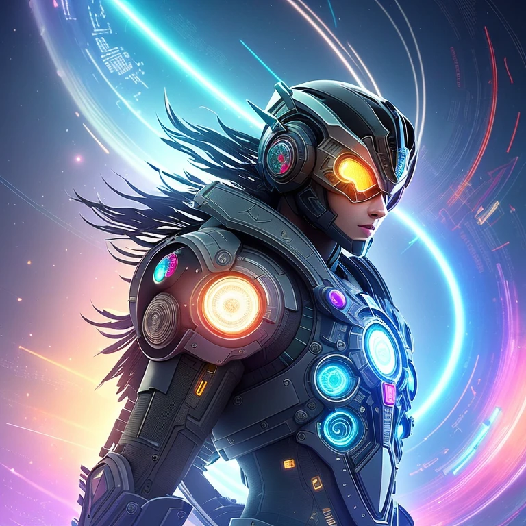 Title: "The Vision of Tomorrow: A Glimpse into the Future of Technology"

Description:
Delve into the captivating world of this best quality illustration, showcasing a breath-taking vision of futuristic technology. Observe the seamless fusion of metallic structures and radiant energy, illuminated by an ethereal neon glow. Exquisitely crafted, the intricate details of the illustration reveal advanced machinery that defies the laws of physics. From the hyper-detailed gears to the intricately woven circuitry, every element invites you to explore further. Devoid of any imperfections, the image boasts a striking contrast between the