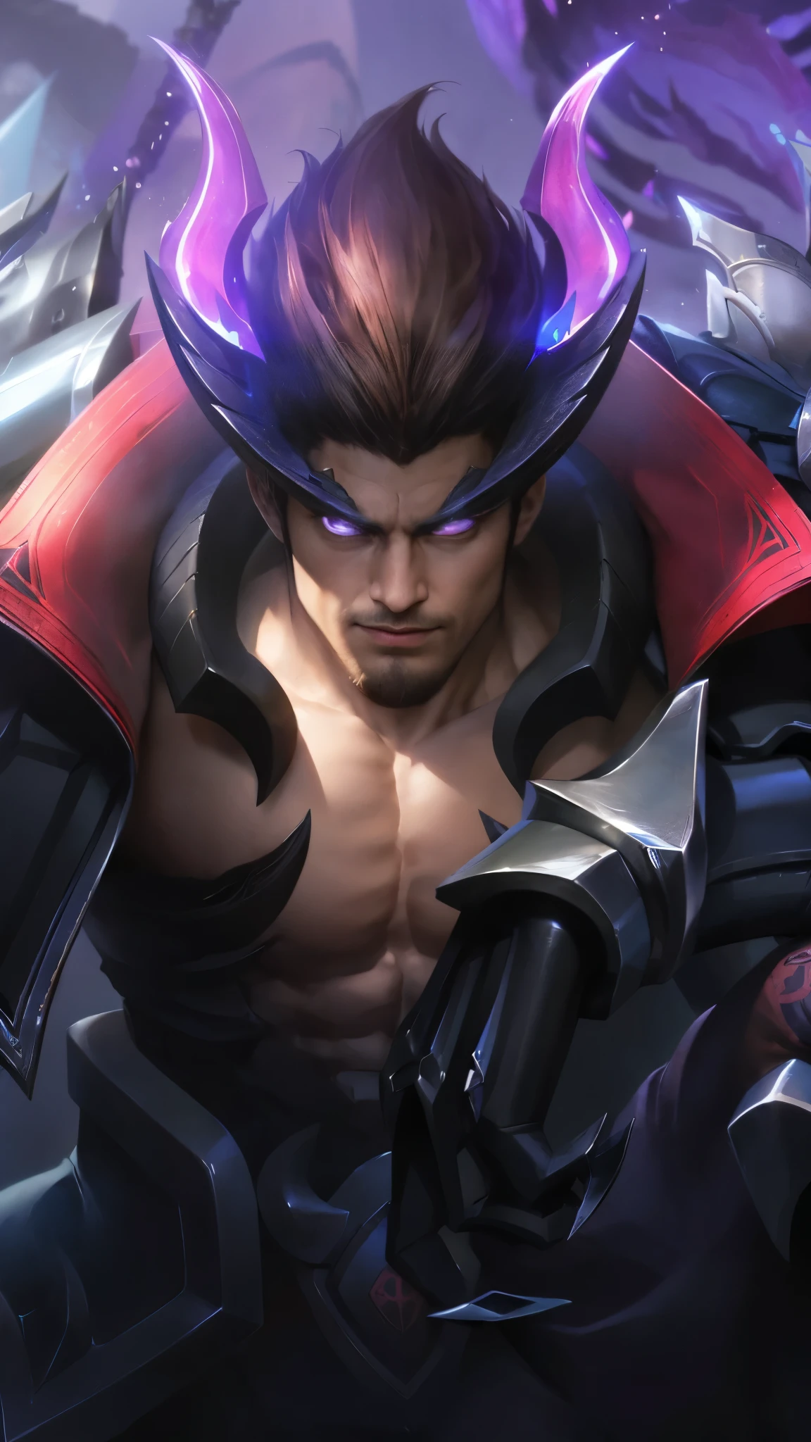 (Intricate Details, Masterpiece, Best Quality, High Resolution, 8k), (1man), (male:1.2), mature, finely detailed eyes and face, toned body, masculine appeal, commanding presence, hot stud, bulging biceps and triceps, well-developed quadriceps and hamstrings, light skin, burgundy straight layered bangs hair, aquamarine eyes,  ornate details,  portrait, solo, half shot, looking down, detailed background, detailed face, (cogpunkai, cogpunk theme:1.1),  tech-mage,   [magic|technology], melding of spellcraft and advanced technology,  intricate [spellcasting clothes|mechanical gear], gear shaped glyphs,  ancient crystals,  [gears|ancient spell],  floating particles,  [innovative|enchanting] aura, high tech vehicle in background,   , finely detailed background, Depth of Field, VFX