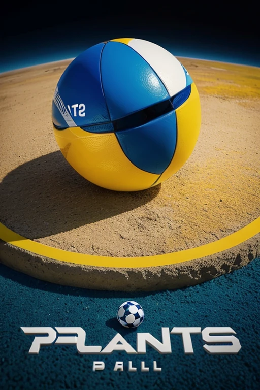 Uma logo para perfil que envolva planeta e futebol, cores azul, amarelo e branco. written planet ball in the image in Portuguese