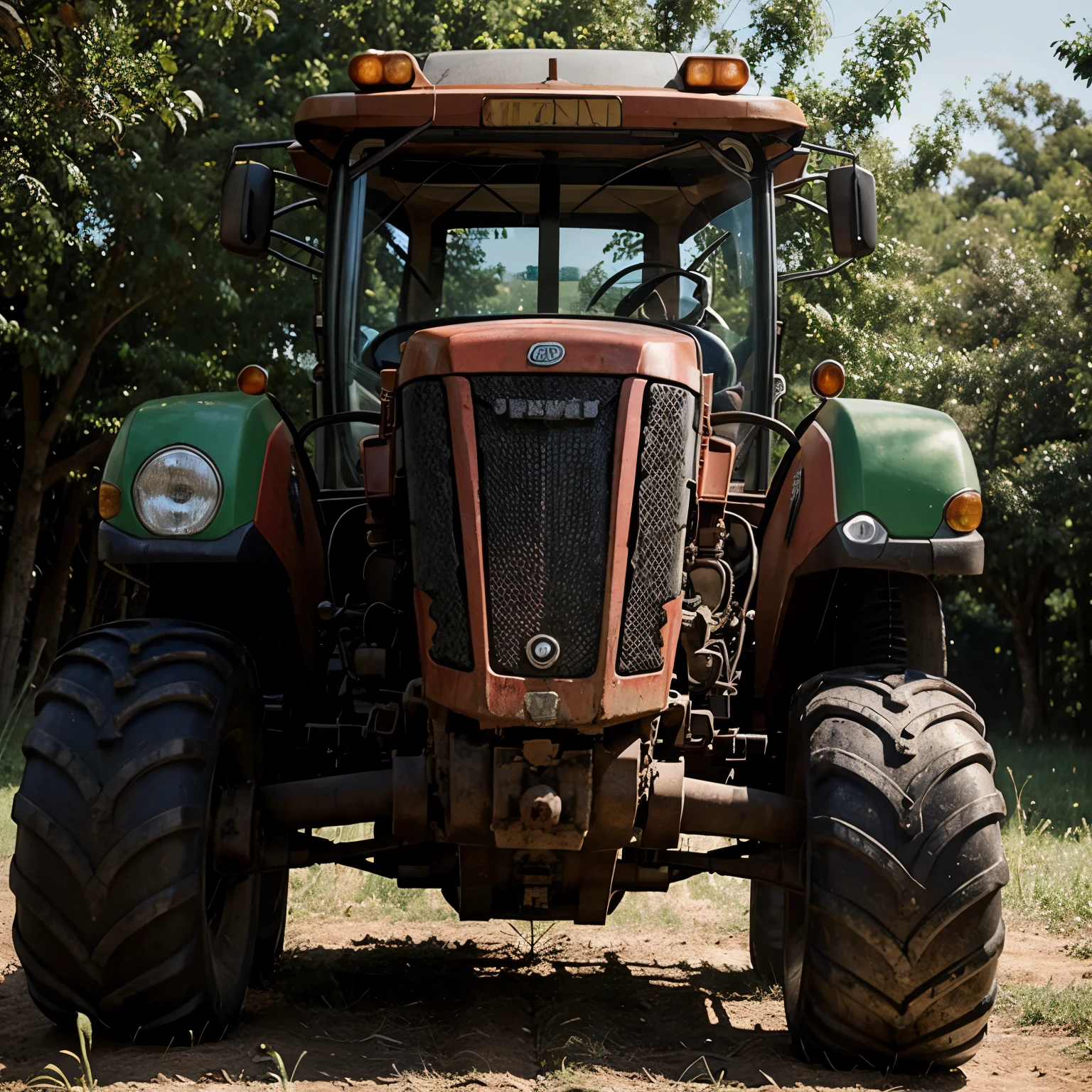 Tractor cosechadora y sembradora de papa