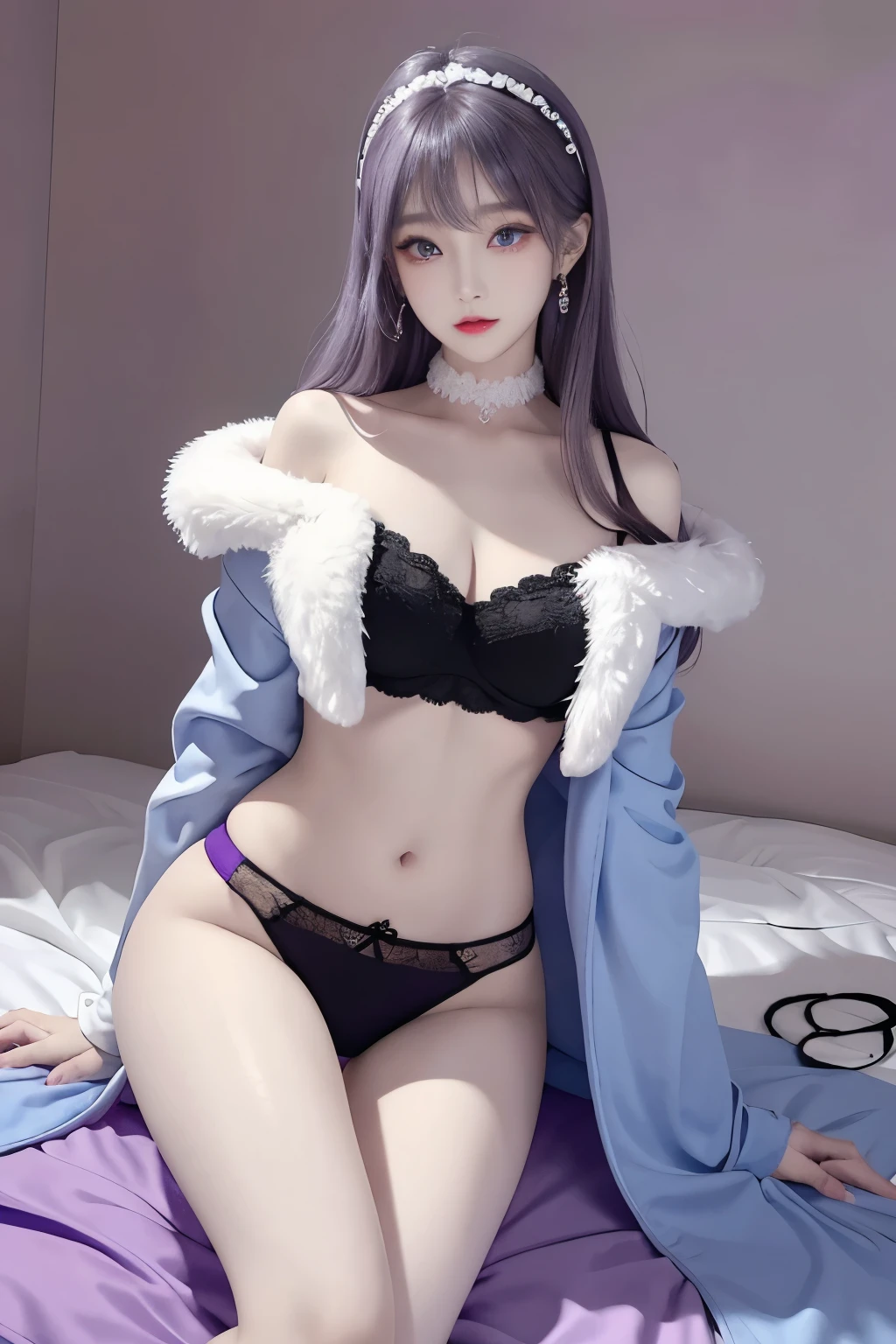 Top image quality、Raw photography、A high resolution、20-year-old cool Korean、big round chest、thin silk coat、lace underwear、Beautiful Eyes of Details、very elongated eyes、Beautiful eyelashes、Beautiful double eyelids、eyeshadows、 wearing super tight mini boxers,long legs,medium thighs, beautiful eyes finely detailed、elongated eyes、long eyeslashes、Beautiful double eyelids、eyeshadows、earrings、shiny white skin、 red, black, purple, violet, pink, yellow, white, blue, cyan, chuppy body,