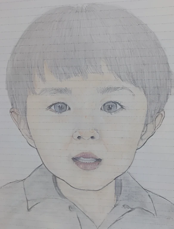 Family photo、Creates plump cheeks。3 year old boy toddler smile、Generate realistic black and white photos、Creates a more beautiful lower lip。realistically generated、realistically generated。