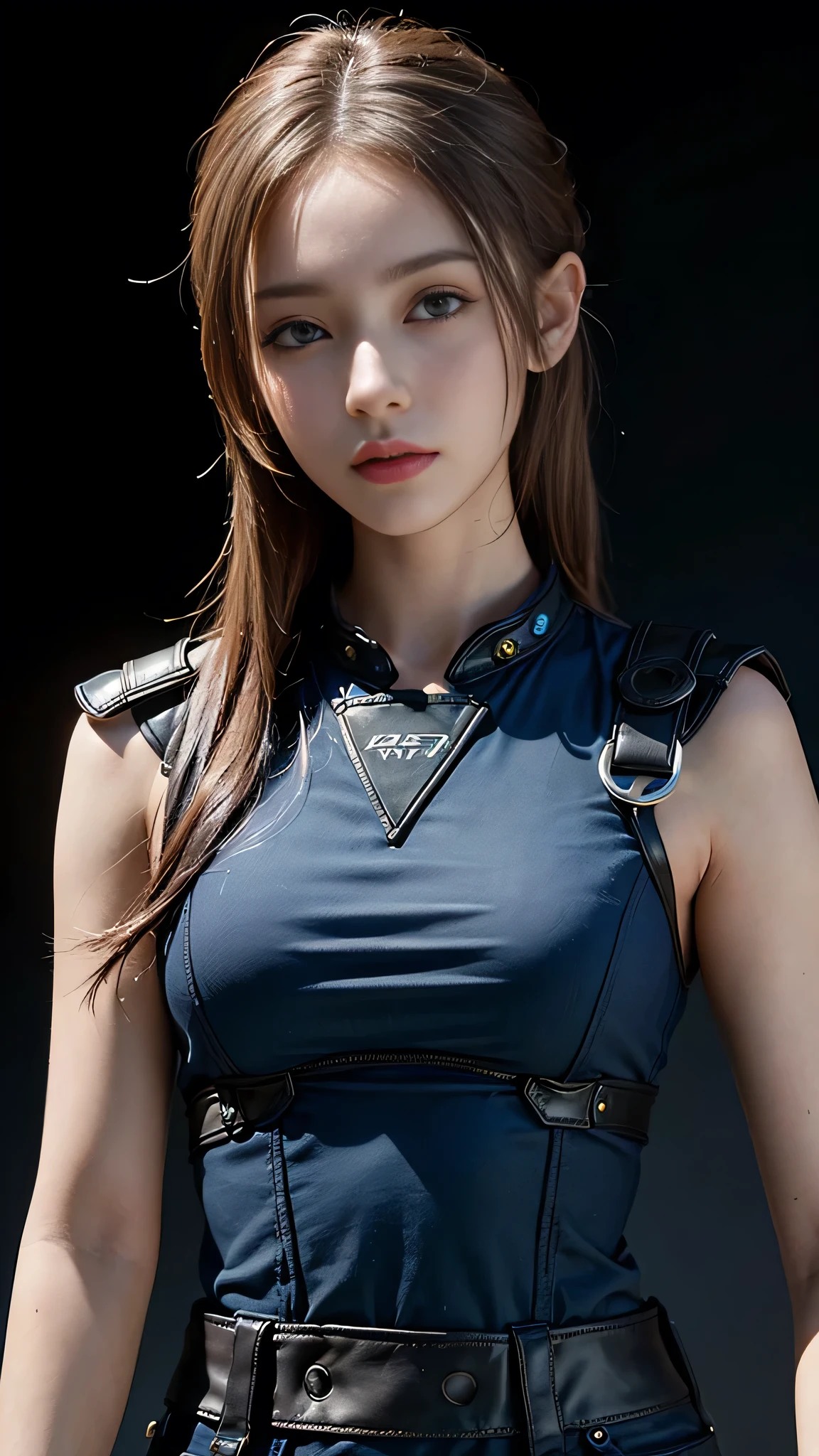 ((masterpiece:1.4)、(highest quality:1.4)、(Realistic:1.7))、Masterpiece:1.4、(Top-notch rendering:1.4)、(Female SWAT member of the Space Federation's 73rd Division:1.4)、Super beauty search officer、(By Luis Royo:1.4)、(Ready your gun?:1.2)、Body Fit Sexy Uniform、(Shiny luxury latex:1.4)、(Navy blue sleeveless uniform jacket)、(Underwear White Sexy Super Ultra Bikini)、(Luxury Red Latex:1.4)、(red pleated mini skirt:1.4)、22 years old、(Cute Tattoos:1.4)、(Wearing white gloves)、Cute Girl、Super Beauty、Sharp Focus、Portrait Photography:1.4、8k、Photorealistic images:1.4、(Perfect female body:1.4)、Perfect proportions、(Upper body shot:1.4)、Beautiful Face、Fearless look、Beautiful Eyes、(Narrow waist:1.4)、(9-body proportions beautiful girl:1.4)、(A beautiful girl with long legs and a good figure:1.4)、Beautiful feet:1.2、(Long Hair:1.2)、Beautiful breasts、Large Breasts:1.2、sexy ass、(Standing facing forward:1.4)、Raw photo、Red lips、Red high heels:1.4、choker:1.4、necklace:1.4、Earrings:1.4、1 Screen Display:1.4、Beautiful night view of cyberpunk city:1.2