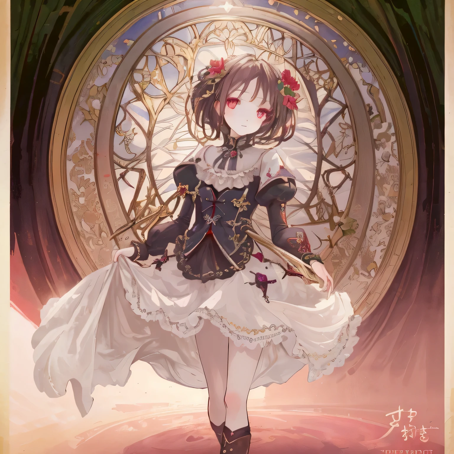 Tulip-themed artwork, ((highest quality)), High resolution, 8k, Cinematic Light, High Contrast, Written boundary depth, Strong brilliance, Detailed Background, One Girl, cute, fine grain, Shining Eyes, Detailed Iris、Hilarious、Europe