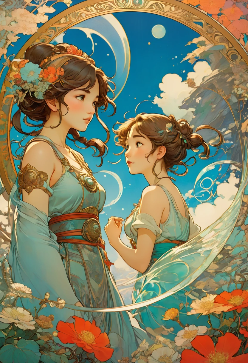 Boxing Match, by Studio Ghibli and Alphonse Mucha, best quality, masterpiece, very aesthetic, perfect composition, intricate details, ultra-detailed
