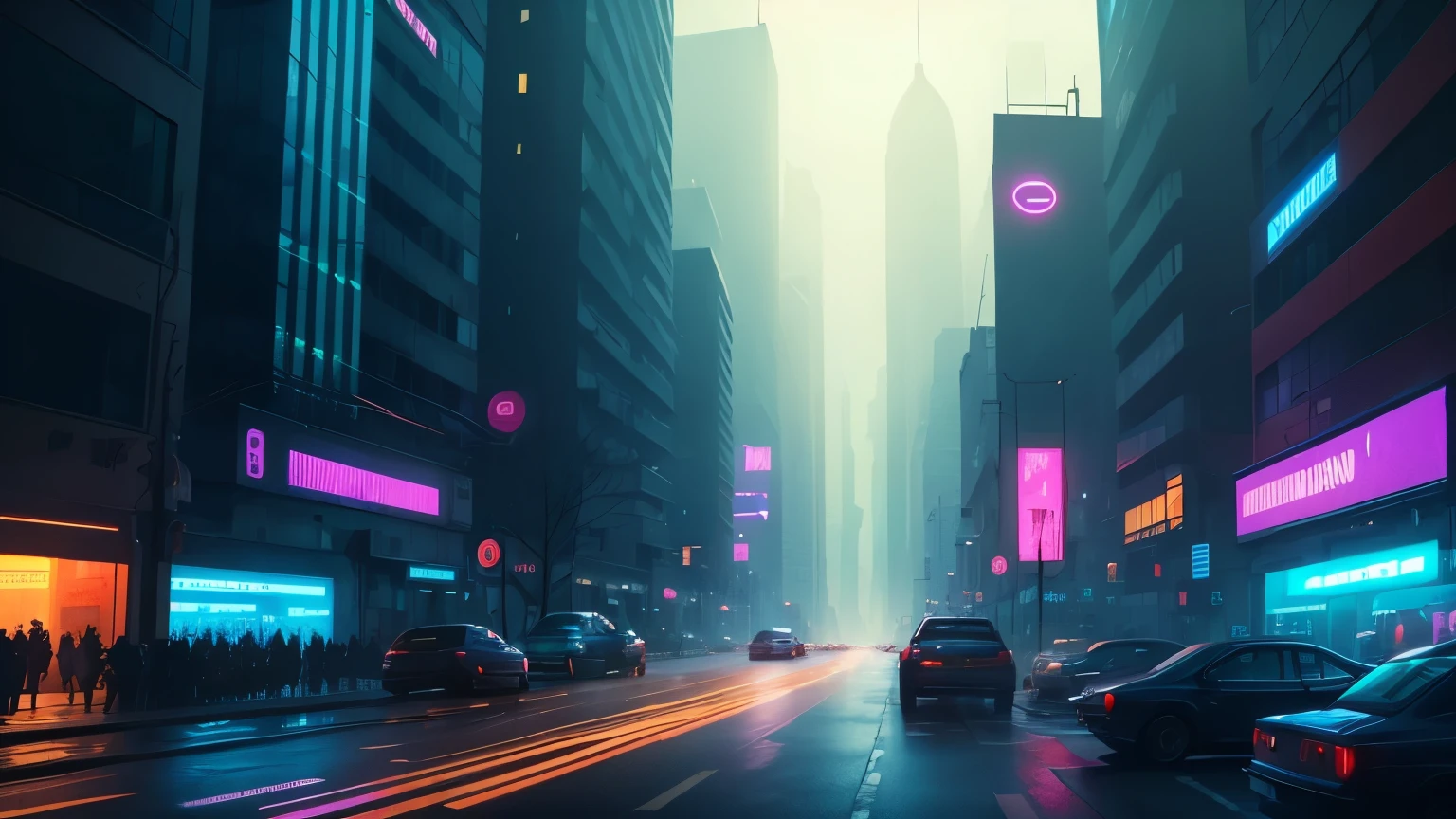 city landscape in cyberpunk style