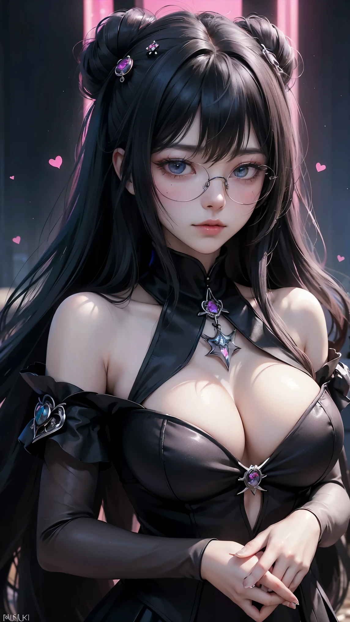 (highest quality,High resolution:1.2),(dark,Threatening:1.1),(Unfortunate:1.1), (Oak:1.5),(Devil's Theme:1.5),(dark horror theme:1.5),(Thriller:1.5),(Inspiration from Stephen King:1.5),(Dark fantasy:1.5), (Ink and watercolor:1.5), (black and white color:1.5), (Ominous landscapes:1.5),(A multitude of stars fly towards the viewer:1.5),(Ruined:1.5),(Ruined village:1.5),(1800s:1.5), (Ruined theme:1.5),(A lot of dust flies:1.5),(puddle:1.5),(Dirt roads:1.5),(Absurd:1.5),(wonderful:1.5),(highest quality:1.5),(masterpiece:1.5),Total body length,Quartz Lepidolite Woman in a Red Dress, (Powerful figure:1.1、Big Breasts、Glasses) 、 ((((Huge glasses, Nerd Glasses, thick glasses, Round Glasses)))),(((Big Breasts)))、Pretty face,Raise your eyebrows,Full Body Shot,Ominous landscape,Fluorite Chrysocolla Atmosphere,art：Simon Stahlenhag,Nicola Samori,(((Wangechi Mutu))),prime color,Urban,Very detailed,masterpiece,Intricate details,Faded,eyes Very detailed, Eye for detail,4K resolution,born, Nikon Z9,Scary Town,Total body length,evil ghost, Winnie the Pooh Rainbow,Intricate details,Stone Forest in Yunnan, China,Very detailedな, Realistic,, Dark and spooky atmosphere,  Spiritual Being, Hauntingly beautiful, Ghostly figures, Swirling Mist, Supernatural existence, The nature of the devil, Shadow-like shape, Spooky whispers, Ominous Aura, 
Heart of a Goth Maiden, Very dark shade.
Her Eyes, Like dazzling fur in a starless haze,
A symphony of despair in their eyes.
Her Mogul Snaps, Mysterious Cemetery,
Think about it, The source of her sadness.
With her black hair swaying in the moonlight,
She weaves despair into her dreams.
oh, Her Soul, Shadow'Embrace,
Take me to space.
At each step of the Kelhudelgoring, She summons darkness,
Dance of the Void, Whippler Big Spark.
Her touch is an icy caress of the void,
In her vague existence, I am left confused.
For Love, Bumblewisk, Cosmic Power,
Stars shining in the endless night.
Confusion swirls, Let the emptiness cry out,
Our love is a dazzlin