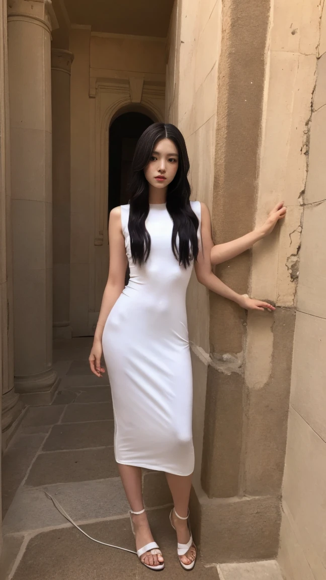 Egyptian Pharaoh、Full Body Shot、20th Ayaka、NiziU AYAKA、 ４Ｋ、１People Women、slender、 Loose, wavy styling 、Fascinating and attractive、Including the texture of the face and skin.，Detailed eyes