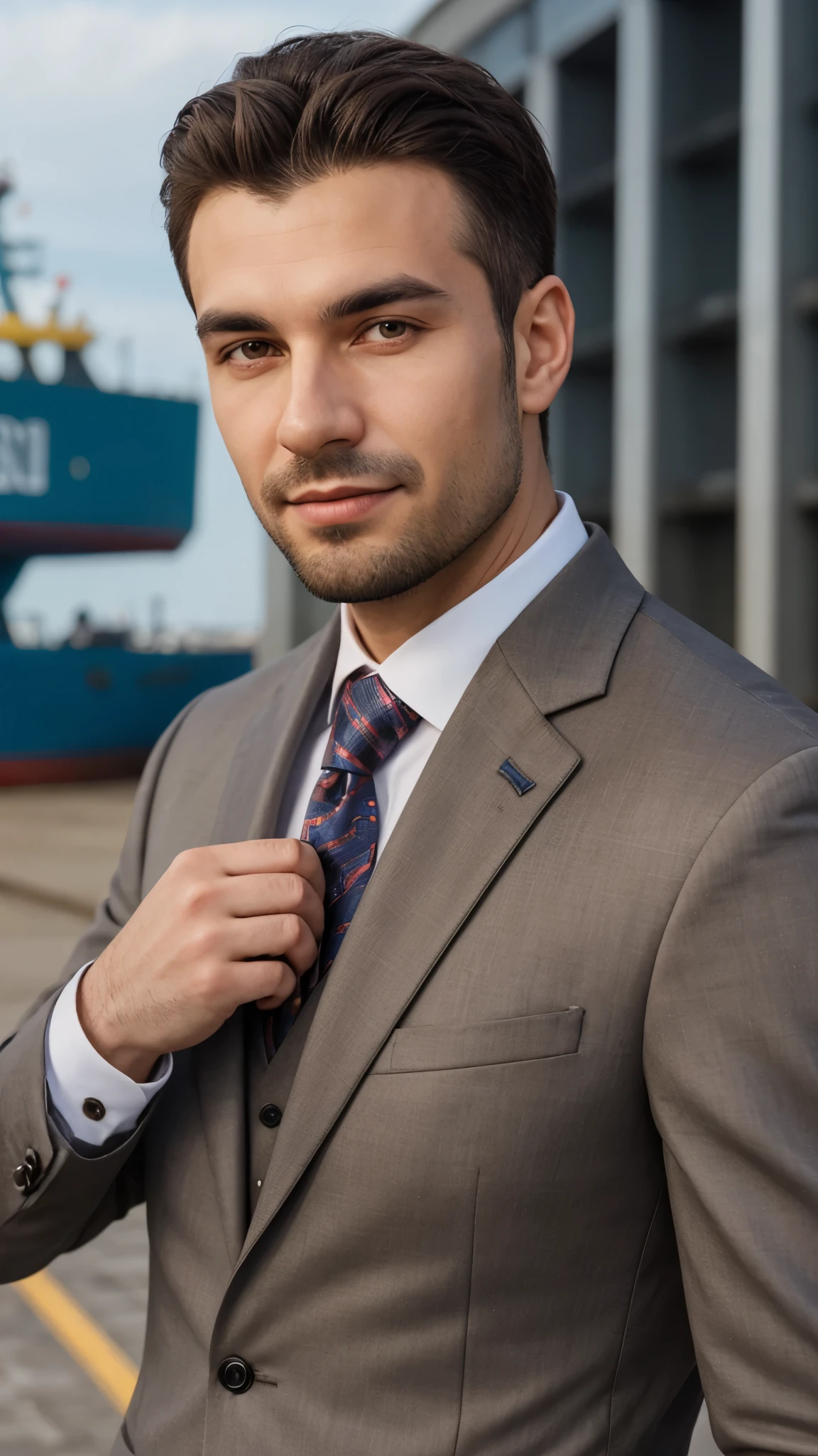 Arafed man in suit and tie posing for a photo, Professional profile photo, Alexey Gurylev, Andrey Ryabovichev, Raphael Personaz, advertising portrait, professional corporate portrait, professional close-up portrait, Vitaly Bulgarov, light brown suit, professional avatar, daniil kudriavtsev, Port of Miwsek.
