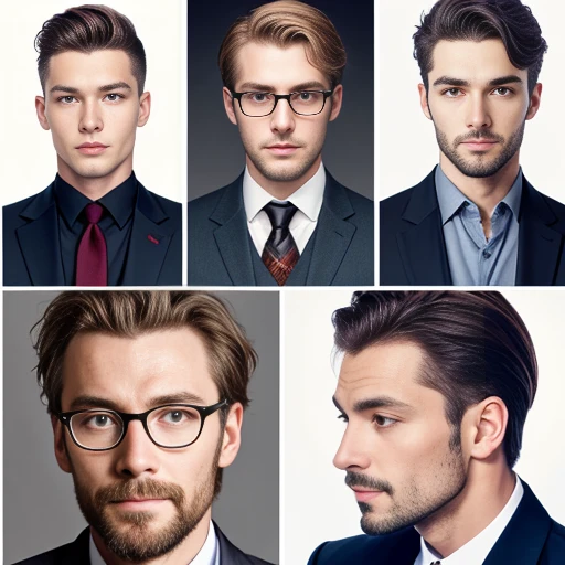 group of german men focus image character face with color