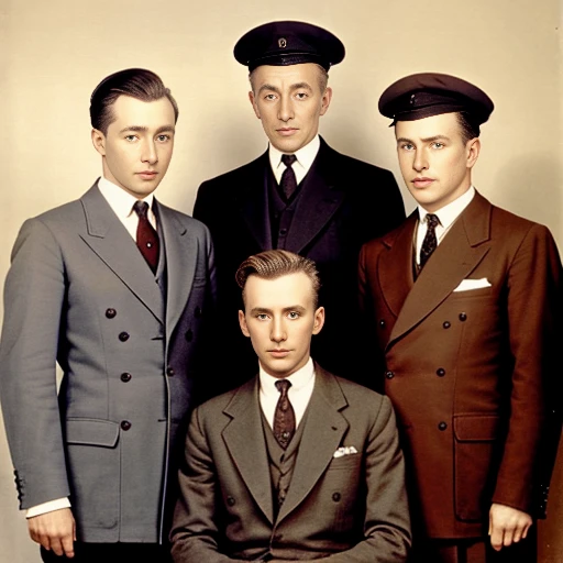 group of Abramowicz men focus image character face with color