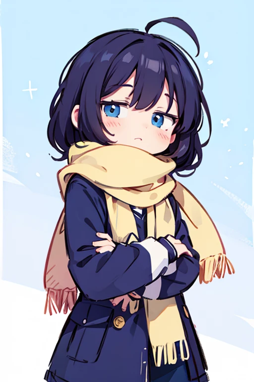 cartoon girl wearing a scarf