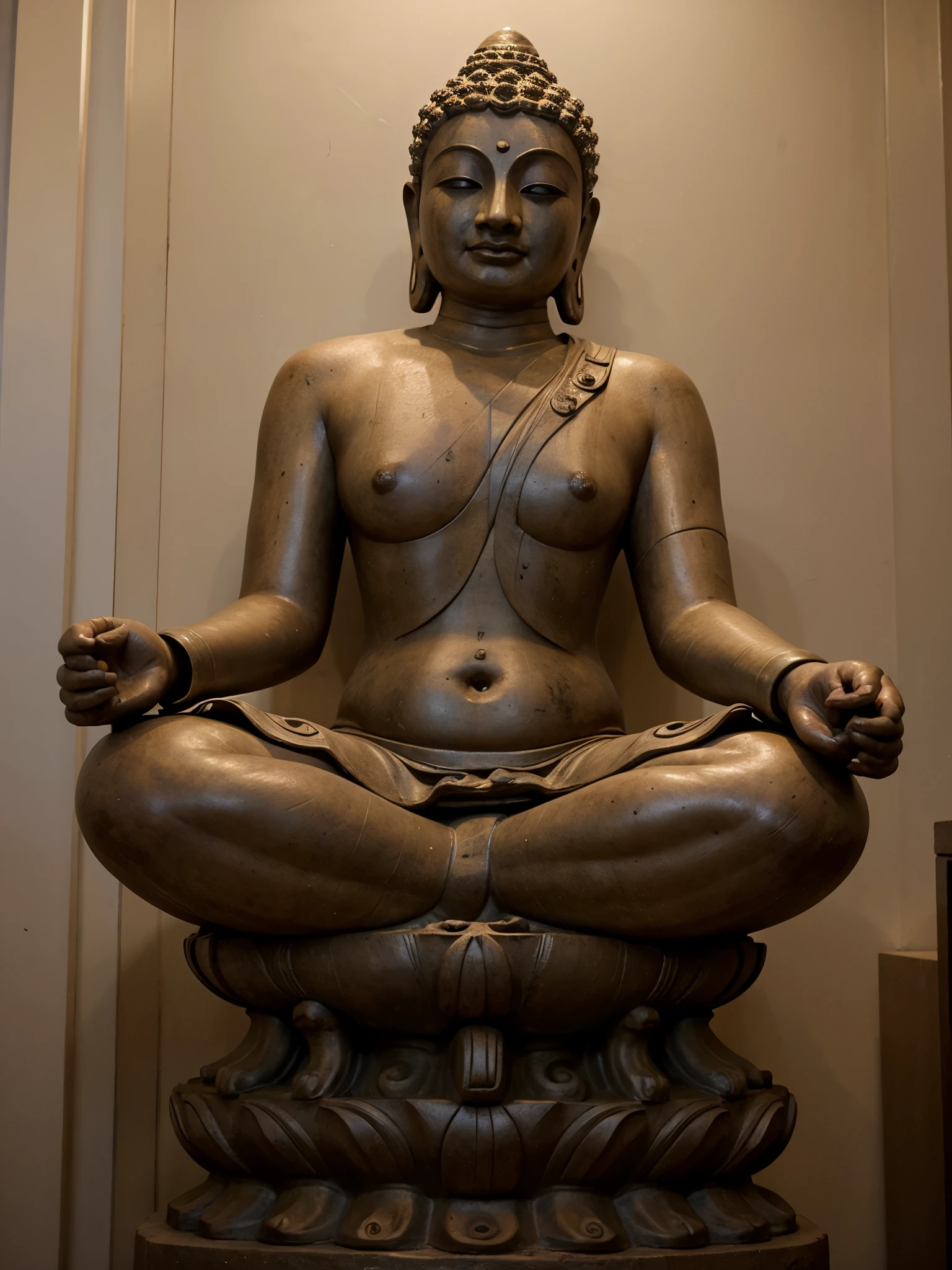 The Buddha is sitting and teaching Dhamma. 