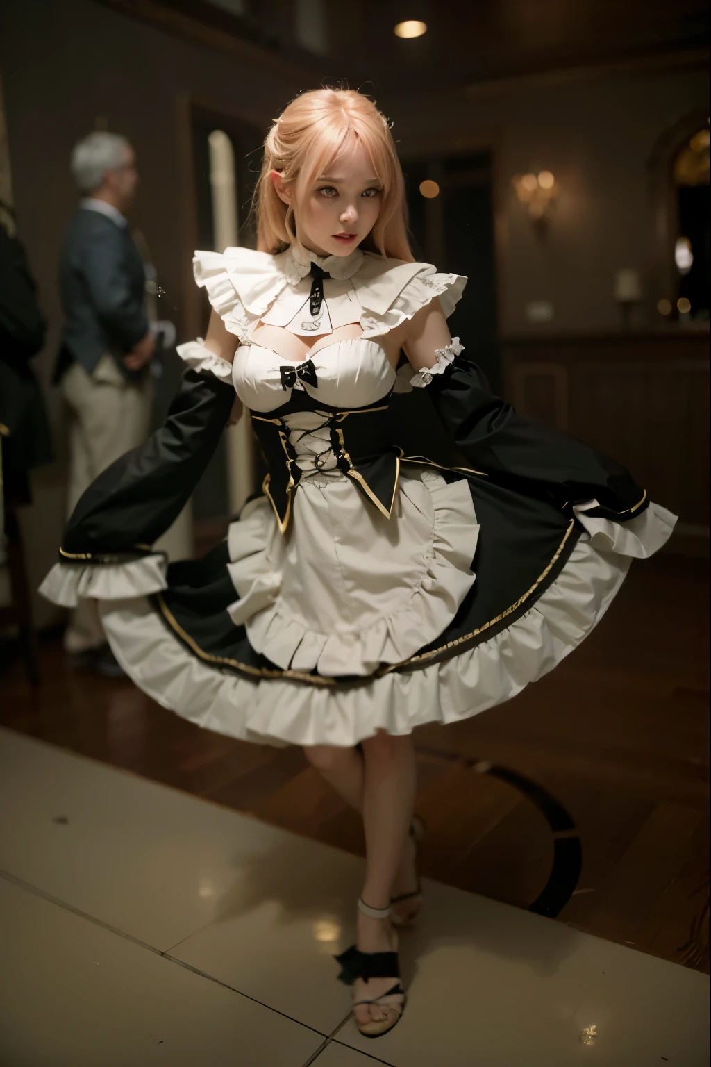 (Best quality, 8k, 32k, Masterpiece, UHD:1.2) "Transform the image's setting to the Roswaal Mansion from Re:Zero. Make it exude luxury and sophistication with sprawling grounds, elegant architecture, and opulent interiors. Capture the grandeur of the mansion, including its towering spires, fortified walls, and lavish ballrooms. Ensure the scene reflects the wealth and status of its owner, Roswaal L Mathers, a powerful mage and nobleman."
