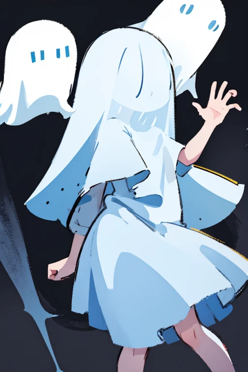 cartoon girl, ghost