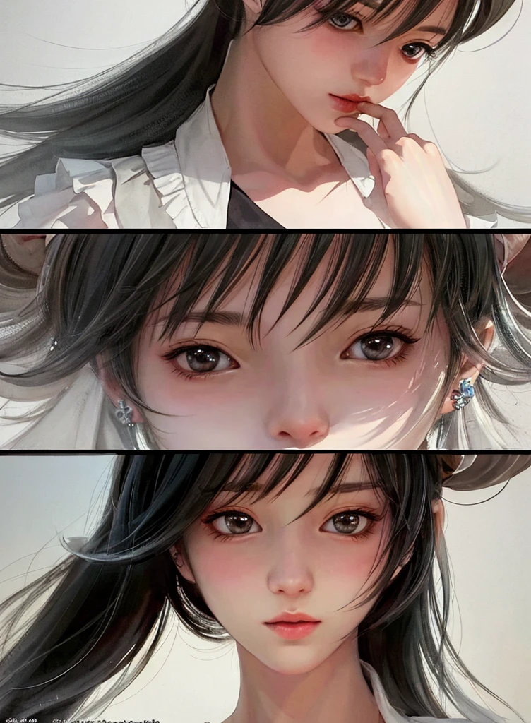 there are two pictures of a woman with an umbrella and a cat, artwork in the style of guweiz, guweiz, beautiful character painting, guweiz on artstation pixiv, guweiz on pixiv artstation, stunning anime face portrait, beautiful digital artwork, wlop rossdraws, detailed digital anime art, guweiz masterpiece