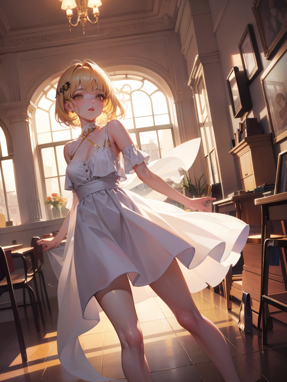 (masterpiece:1.2), Highest quality, High resolution, original, (Very detailed:1.2), Super detailed, wallpaper, Perfect lighting,(Very detailed CG:1.2), 8K, figure, 1trap, trap, Femboy, Women, alone, Embarrassing, (JK Uniform, White shirt, bow tie, {Plaid|Pleats|pink}skirt:1.24), lift the skirt, skirtliftfront, (Light blue panties:1.34), front