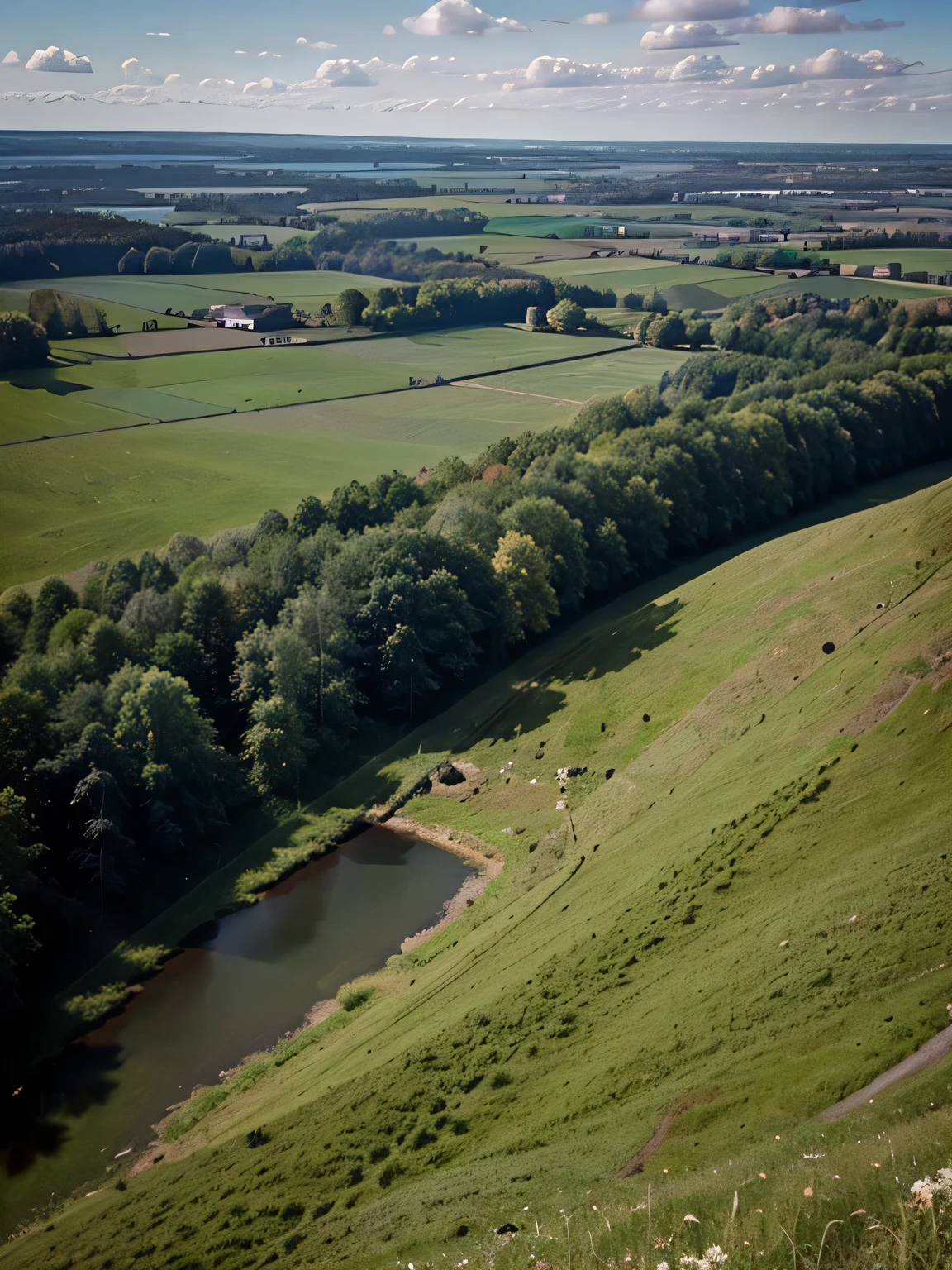 A picture of a beautiful German landscape shot with an iPhone 10 in low quality

