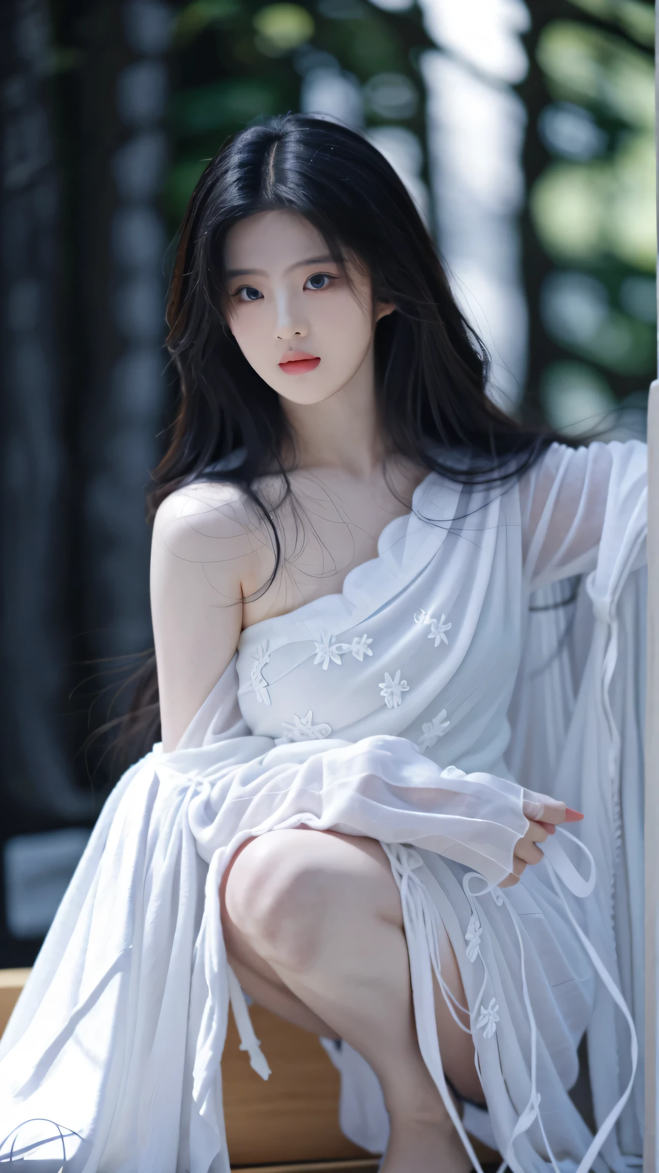 araffe woman with long black hair and a white dress posing for a picture, bae suzy, beautiful south korean woman, female actress from korea, cute korean actress, heonhwa choe, beautiful young korean woman, gorgeous young korean woman, jaeyeon nam, ruan jia beautiful!, korean girl, xianxia, wenfei ye