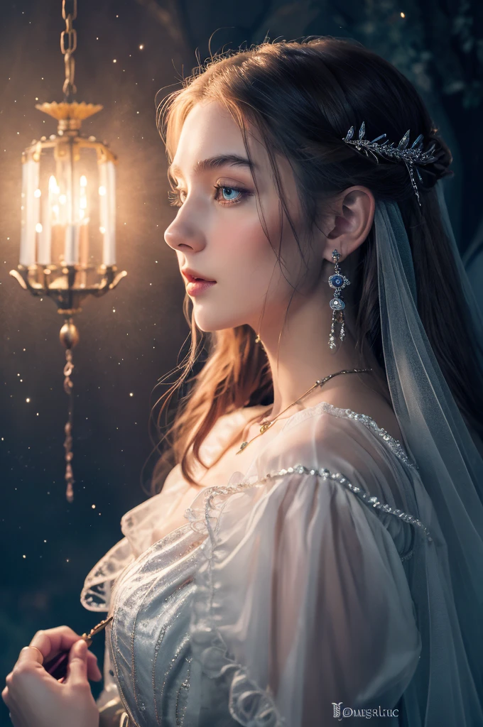 ( masterpiece, top quality, best quality,8k,17 years old girl,ultra detailed,raw photo:1.5),(photorealistic:1.4),(cinematic lighting), PerfectNwsjMajic, , Surrealism, UHD, ccurate, Super detail, textured skin, High detail, Best quality, dynamic angle, (high nose,White skin),[Beautiful blue eyes],[flat chest:large breasts:0.5],(1girl),(good anatomy:0.5)), of a woman in a dress with a Magic , ((a beautiful fantasy empress)), beautiful fantasy maiden, Dreamy atmosphere,mystical ambiance, Artistic interpretation,a whimsical illustration, Subtle colors and tones, mystical aura, jewelry, splendor,portrait