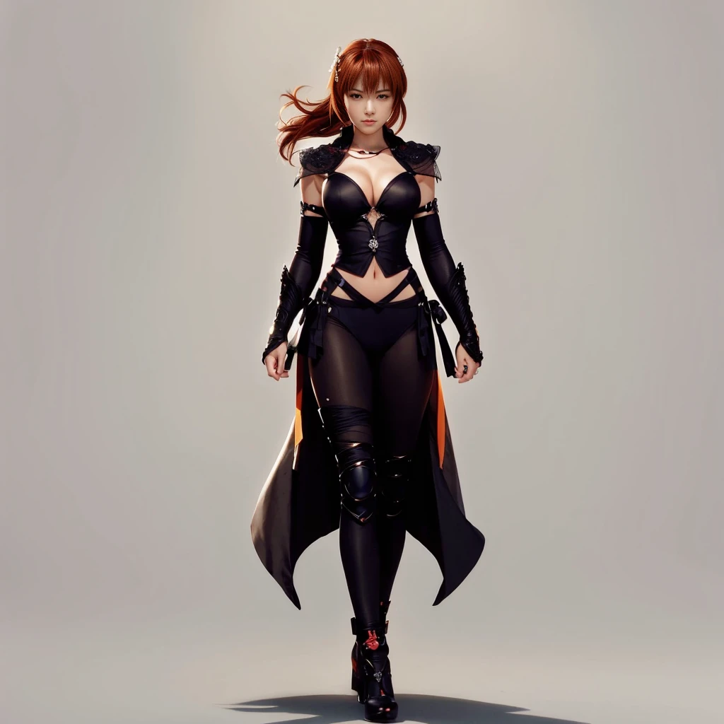 Kasumi, (best quality,ultra-detailed),(Realistic:1.37), beautiful and detailed face, Ultra-realistic texture, delicate face, delicate body, vivid colors. High definition, 8k. athletic body. angry expression with a provocative smile