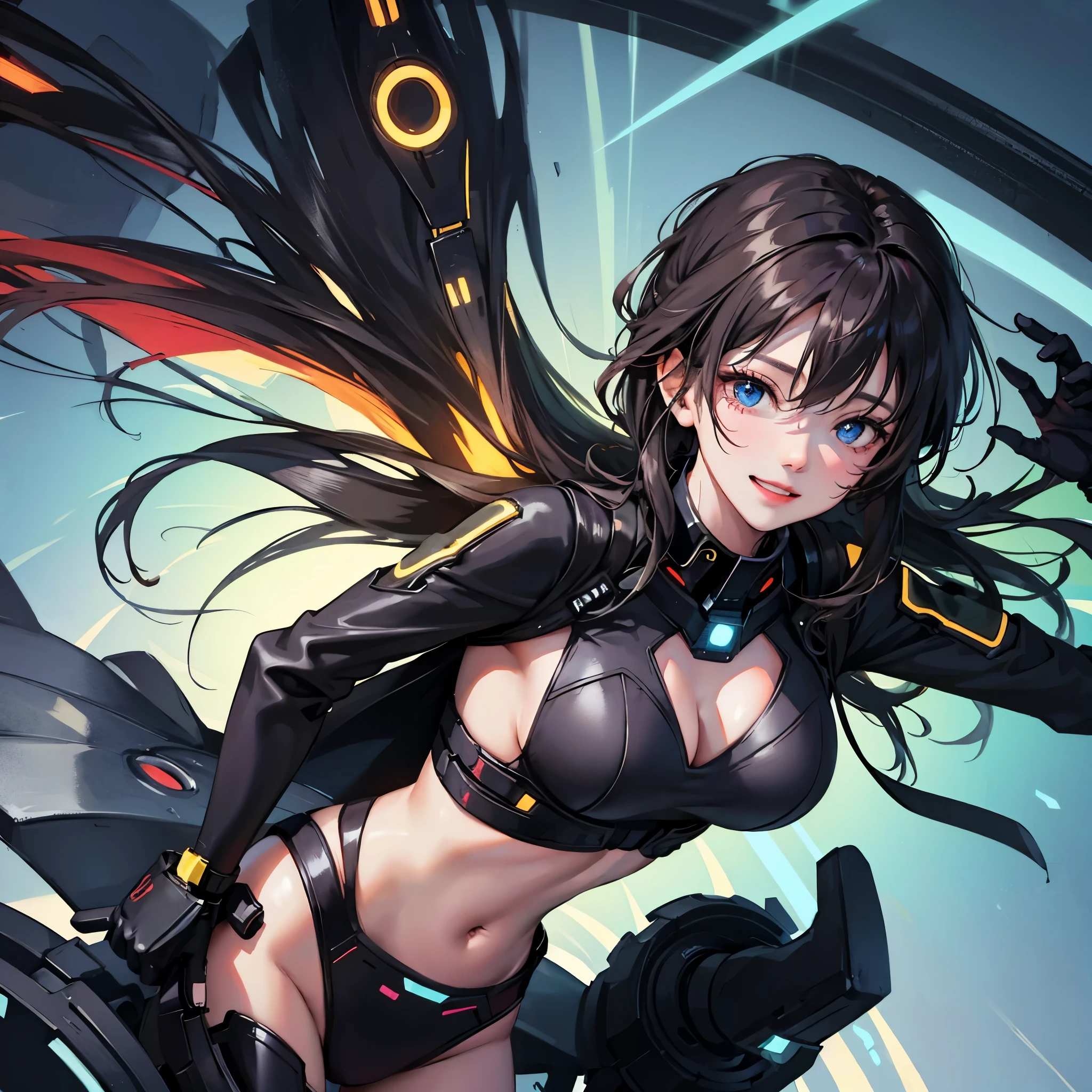 girl cyborg midnight cute smile sorrow