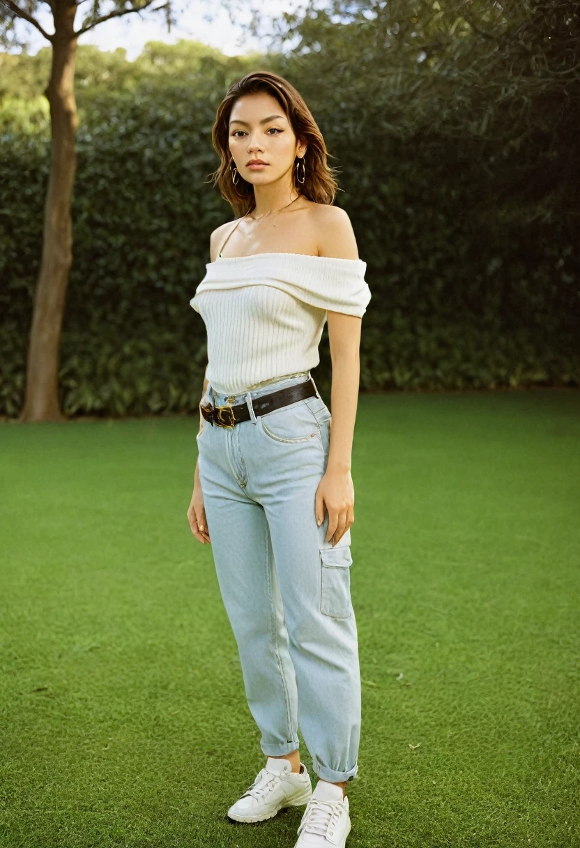 photograph of beautiful woman, outdoors in a park, wearing a casual SFW outfit, looking at viewer, photorealistic, analog film photograph, masterpiece, soft light, ultrasharp, photorealistic, bokeh, photographic image from an Olympus OM1, Ektachrome 400 film, 120 mm lens, professional photographer, mario testino, yoko
dynamic pose, dynamic view from (front | side | back)