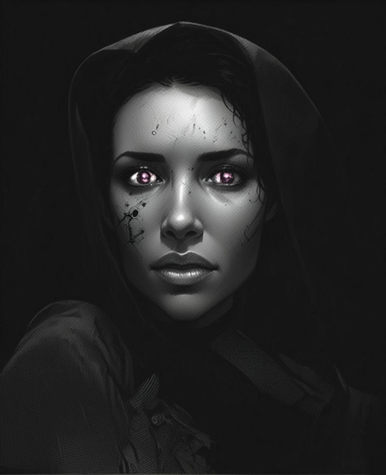 she (Short black hair girl, swept bangs to the side, glowing pink eyes) agrees every time in the same place, a field of sunflowers, splash page decompressed comic cover art, joelle jones style expressive ink comic, rich color grading, rotoscope hyperrealism, frederic delavier musculature anatomy detailed accurate precise illustration, internal mechanics of robotic, cinematic, chiaroscuro lighting, surreal, slender, partial side of head open filled with steampunk gears and machinery, detailed cogs and mechanisms, vertigo, overwhelming, intense, depth,