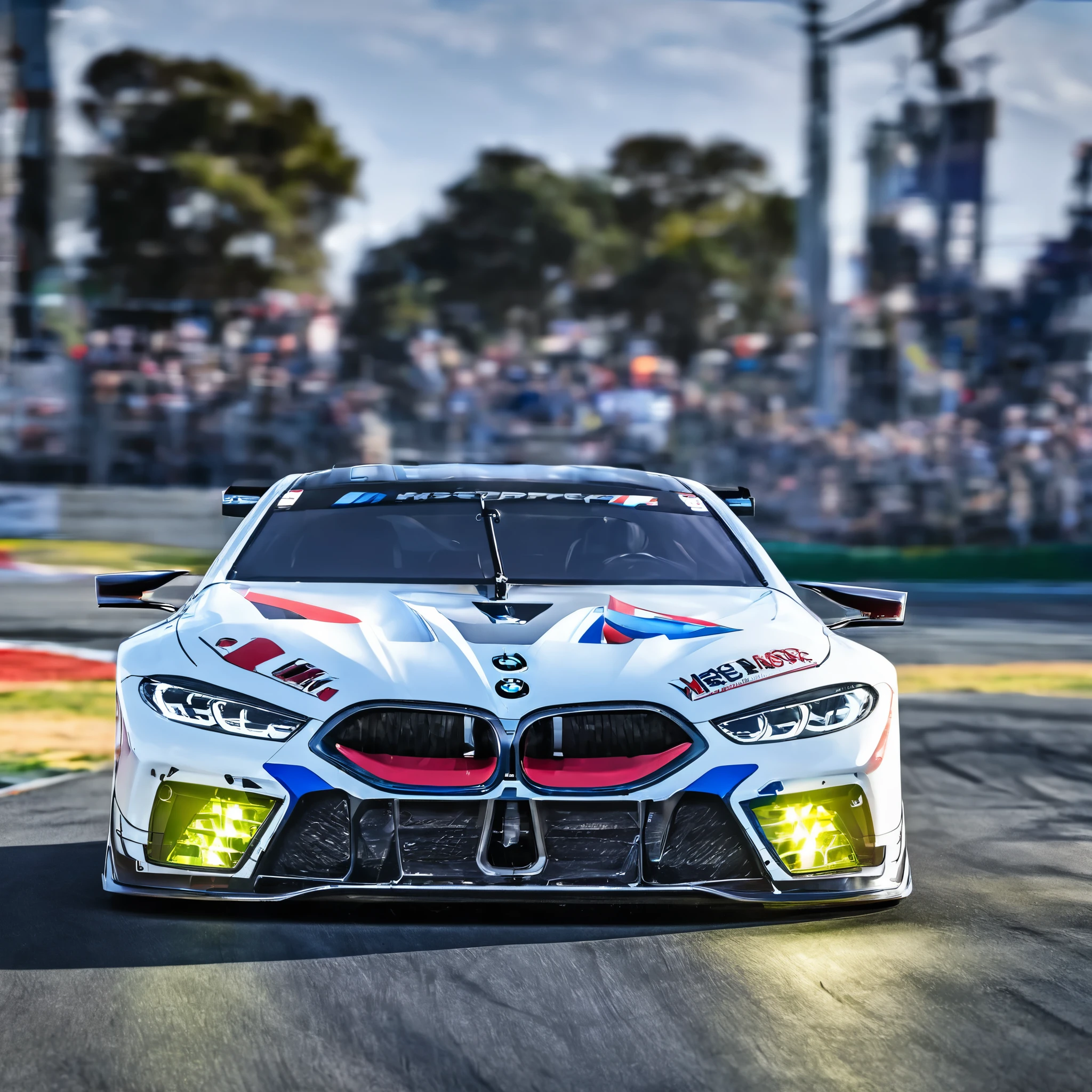 (masterpiece, best quality:1.2), bmw m8 gte f92, showcasing its unmatched performance and sheer power as it charges towards victory, UHD, HDR, 8k, best quality, masterpiece, retina, cinematic lighting, bloom, award winning