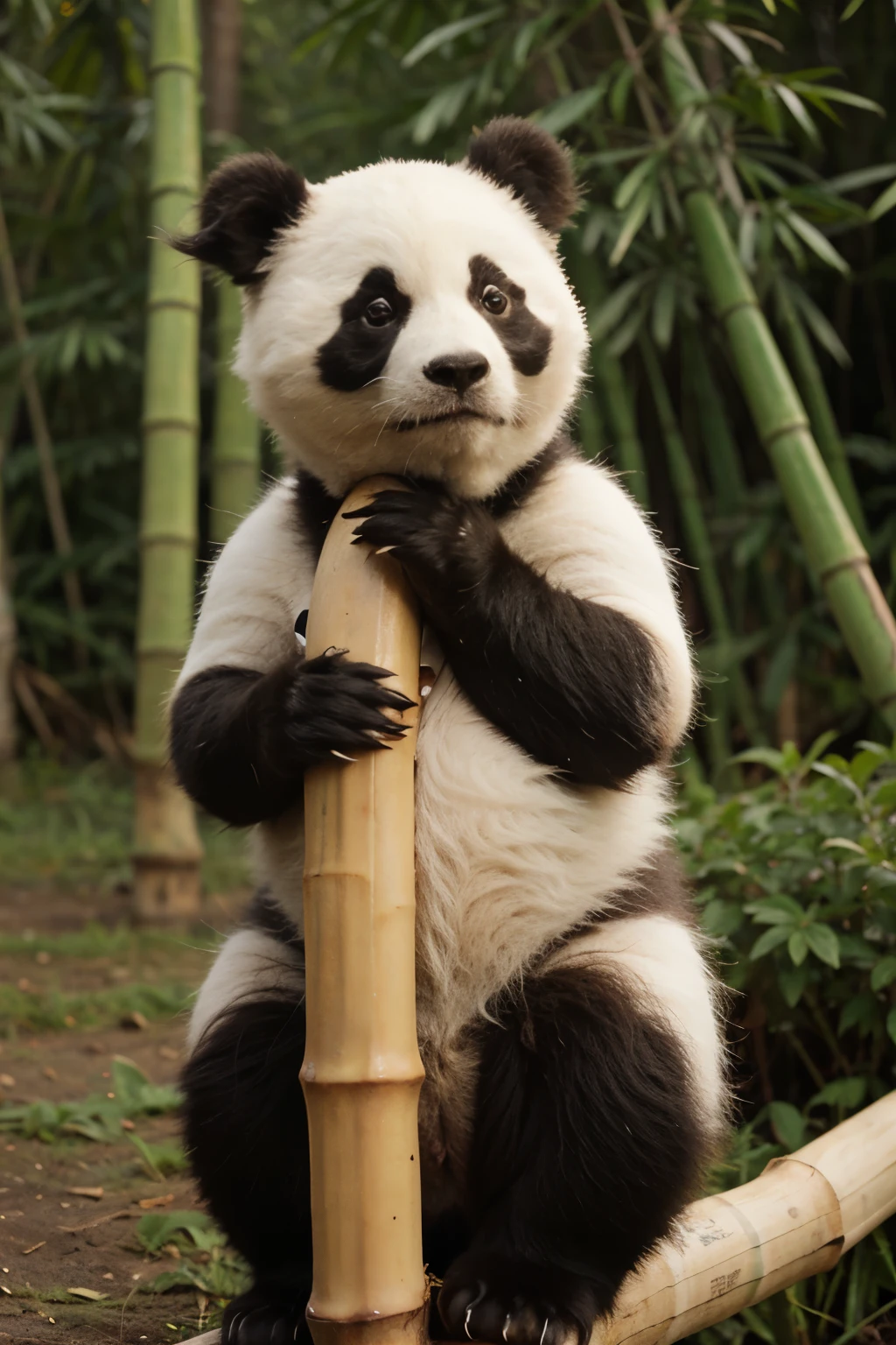 un alfabeto de pandas con bamboo
