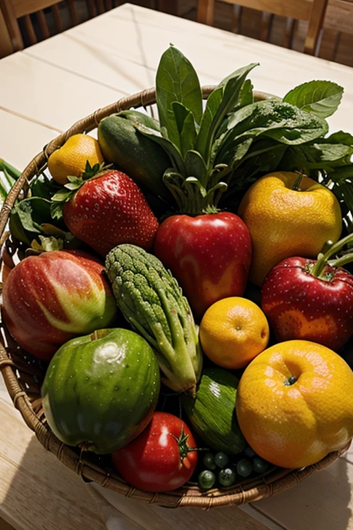 vibrant image of a selection of fresh fruits and vegetables