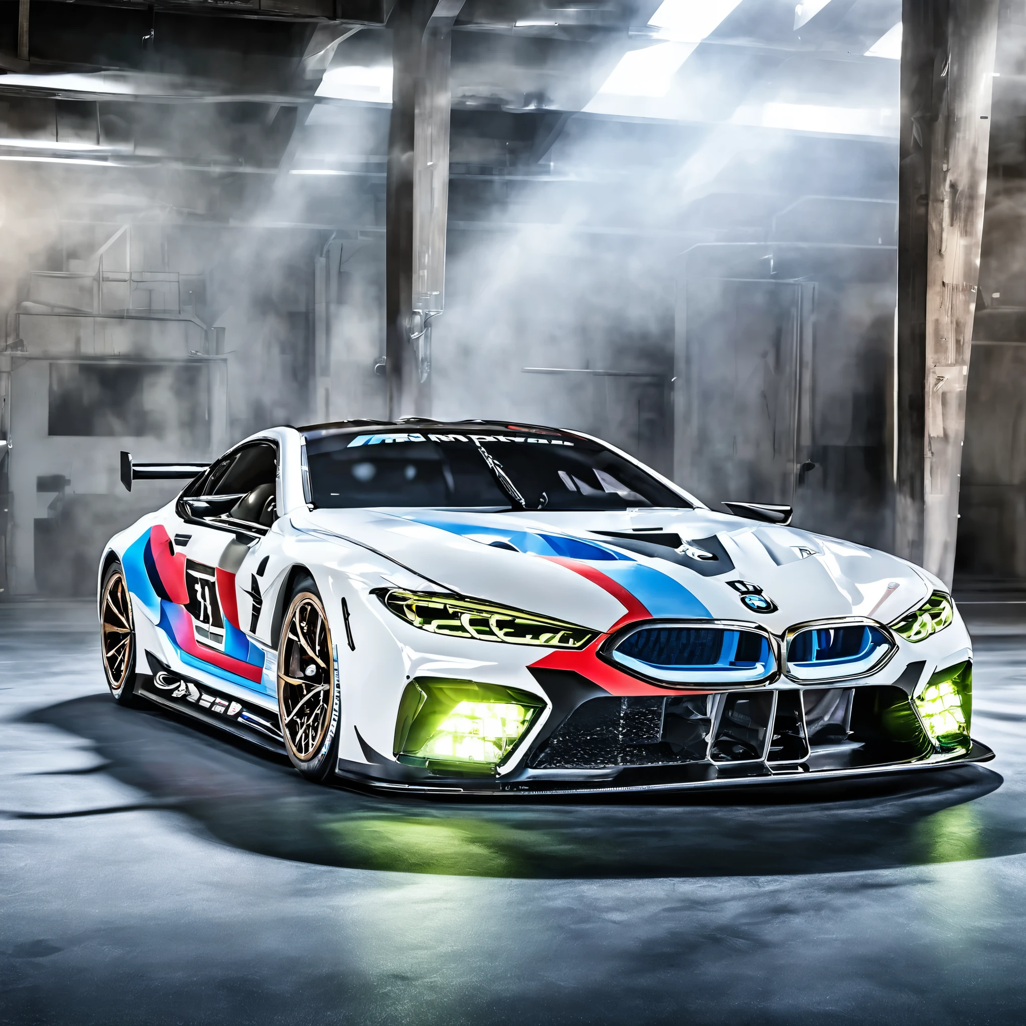 (masterpiece, best quality:1.2), bmw m8 gte f92, showcasing its unmatched performance and sheer power as it charges towards victory, UHD, HDR, 4k, best quality, masterpiece, retina, cinematic lighting, bloom, award winning, digital print, photo realistic