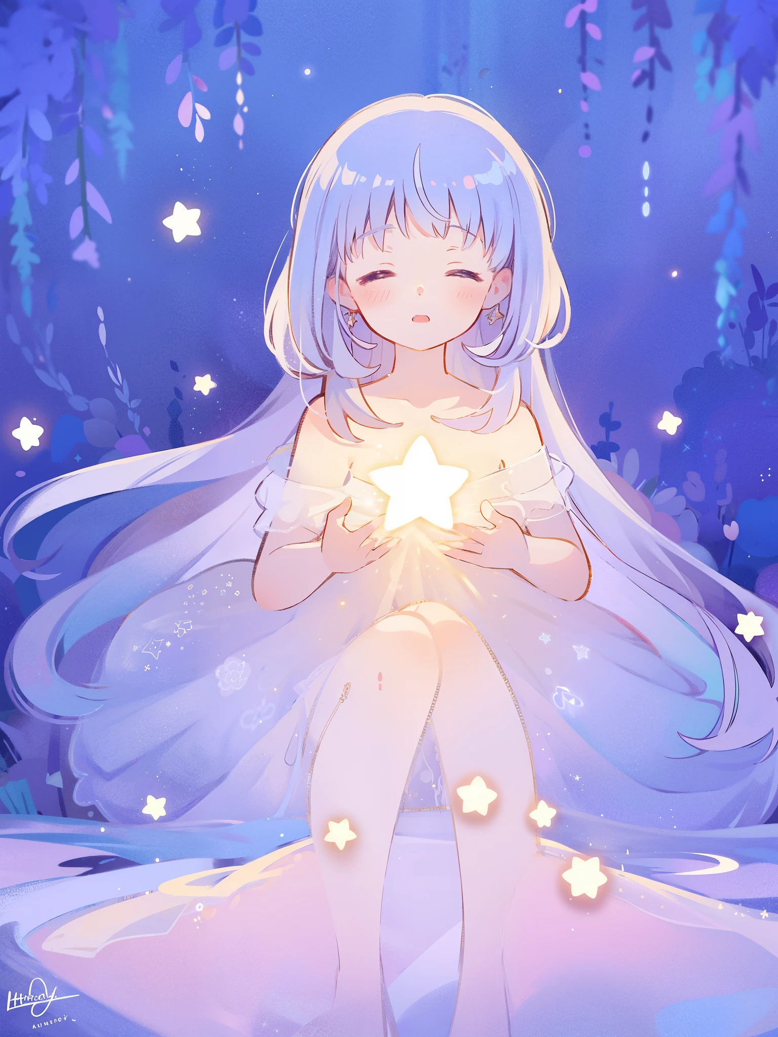 complex background, wishing star background, a woman wearing an ethereal mystical pink translucent dress that reflects the stars, perfume promo art, mystic, complex drawing, highly detailed, Covergirl brand, promo art, artistic rendition, ethereal, starry night, midjourney style