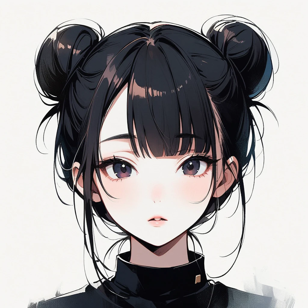 whaite hair,黑The eye,quadratic element