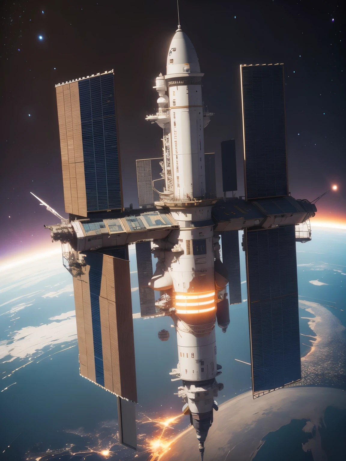 space station, ultra detailed, high quality, 8k resolution,