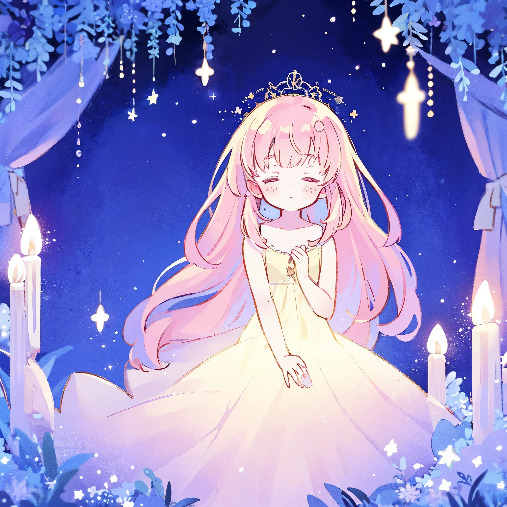 complex background, wishing star background, a woman wearing an ethereal mystical pink translucent dress that reflects the stars, dreamy, peaceful, serene composition, glowing stars, glowing, perfume promo art, mystic, complex drawing, highly detailed, Covergirl brand, promo art, artistic rendition, ethereal, starry night, midjourney style