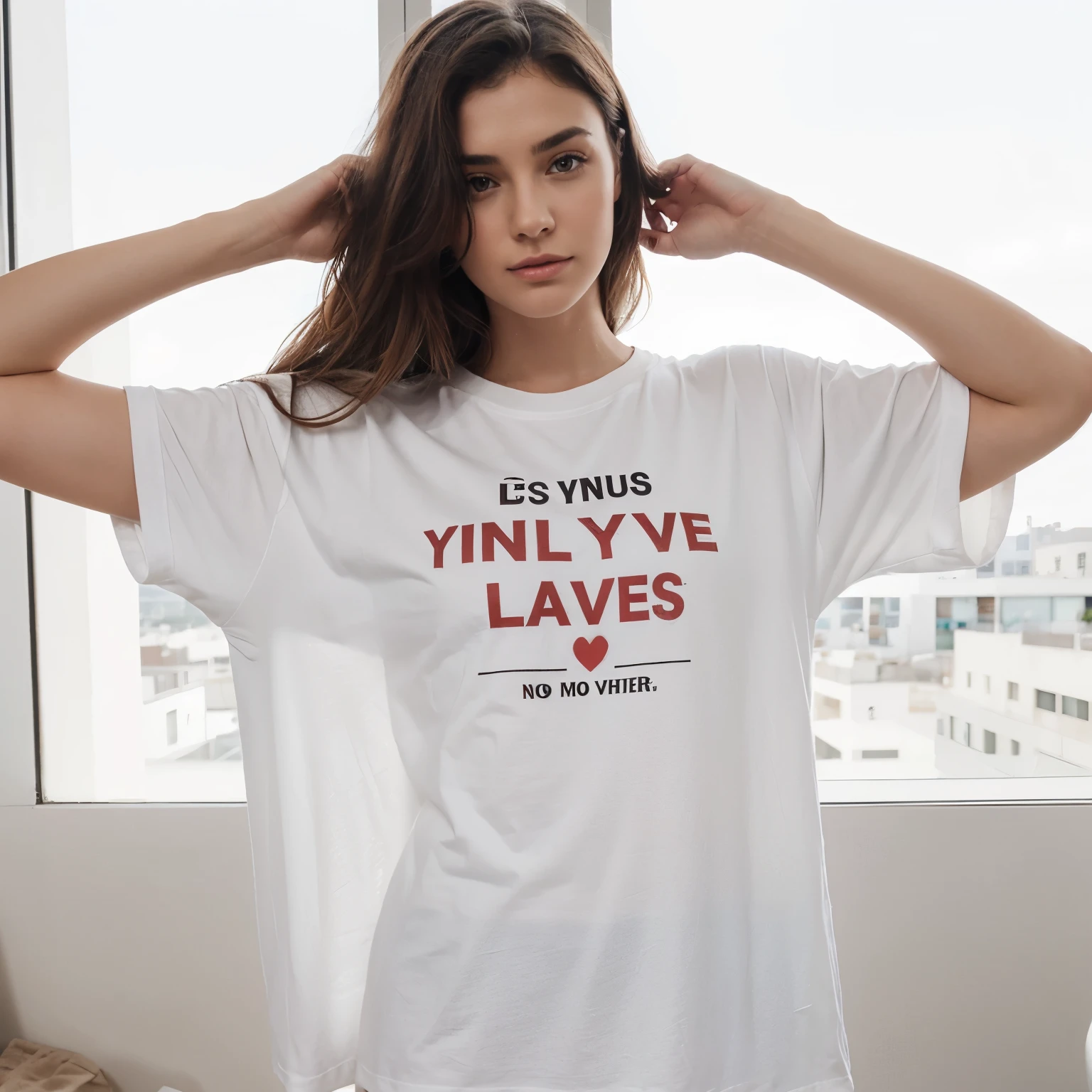 Design for an oversized t-shirt with the phrase your love never fails 