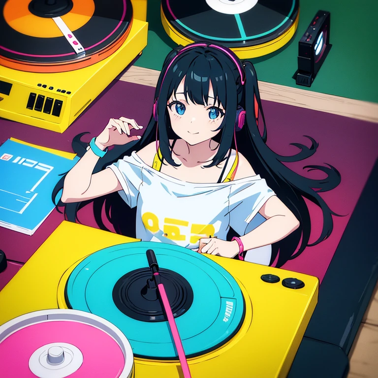 two anime girls in headphones are playing music on a turntable, anime vibes, anime style 4 k, ig studios anime style, nightcore, 8 0 s anime vibe, anime girls, anime style. 8k, lofi artstyle, dj sura, anime moe artstyle, anime style illustration, trending on cgstation, anime style artwork, e-girl Special Move