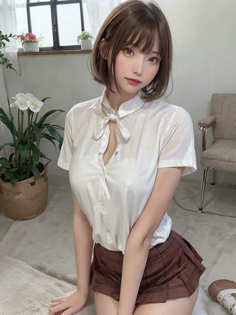 (8K, top quality, masterpiece: 1.2), (realistic, photorealistic: 1.2), sitting, ( shot)))), (spreads your legs)))), solo, beautiful definition sky, night, wet, watching the viewer, (sit: 1.5), dating, future, (nose brush), smile, big be beautiful eyes,), (dark blonde: 1), (short hair :1.1), Panty shot, Spregs, Skirt, Srm, White panties, Socks, Black hair, Shirred, Blurred background, Knee-high, White shirt, Loafers, Realistic, Long hair, Lips, Brown eyes, Black socks, Tie, Pleated skirt, Bow, Headrest, Sideways, Outdoors, Brown footwear, Masterpiece, Best quality, Ultra detailed, ((((Panty Shot))), (((Spread your legs))),