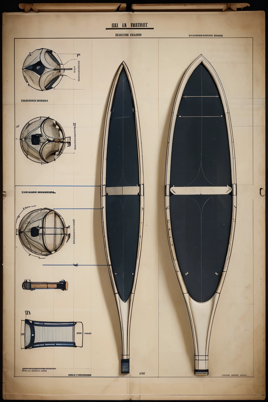 Highly detailed technical drawing of a tennis racket The illustrations should include a side view, cross-sections, and exploded views to show both the exterior and interior components and organs. Labeled parts with annotations specifying materials, dimensions, and other engineering and anatomic specifications. Style vintage engineering blueprint, and educational intent