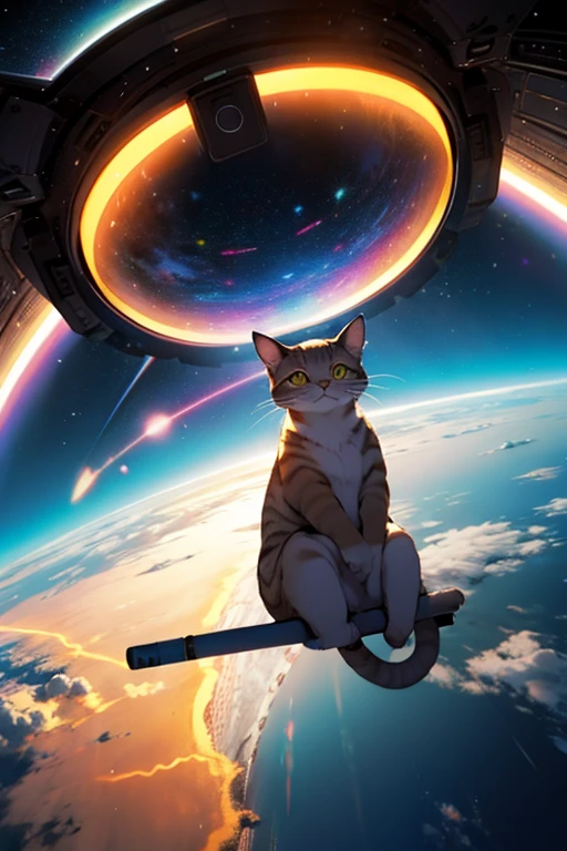 gato en el espacio