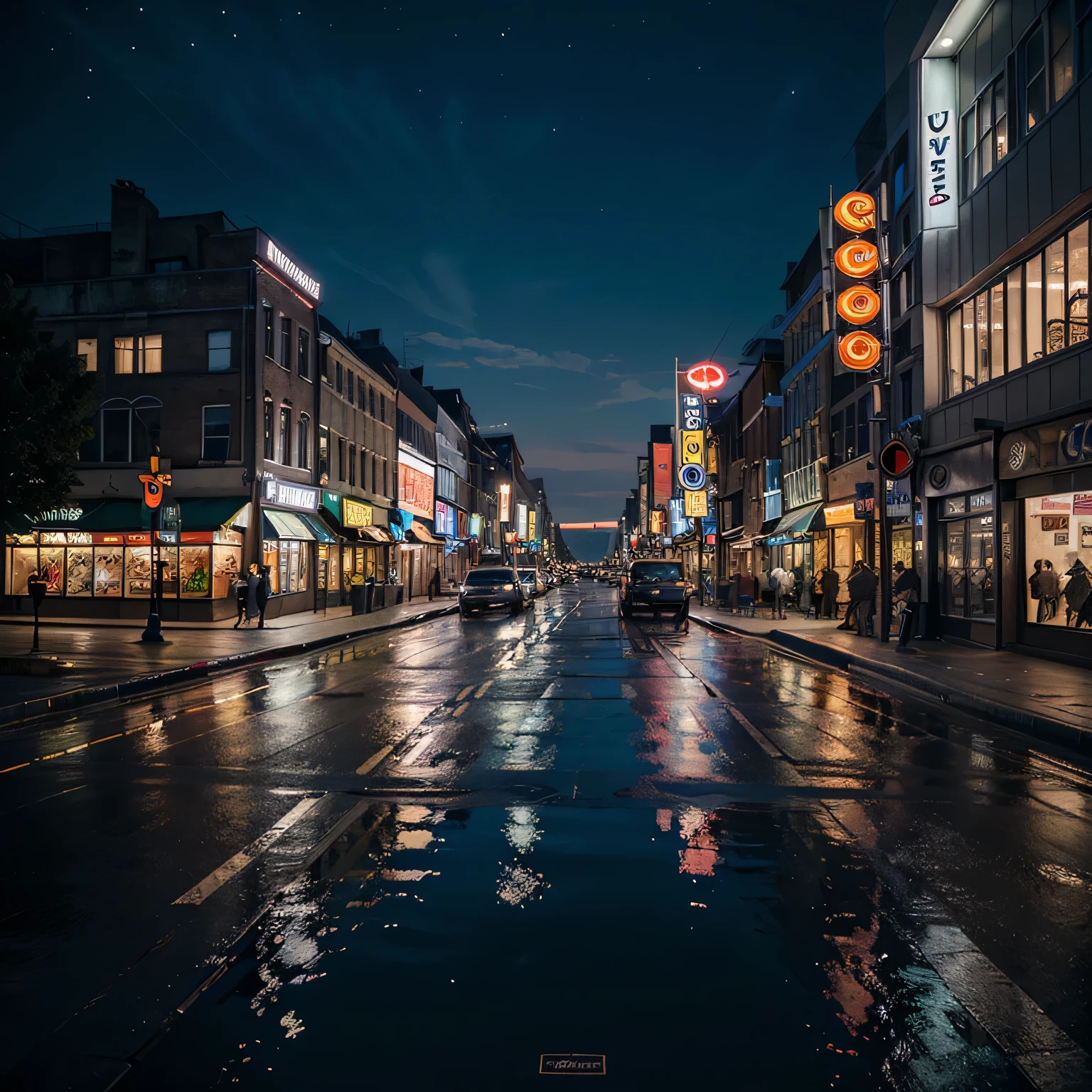 masterpiece, best quality, ultra detailed, extremely detailed, illustration, city at night