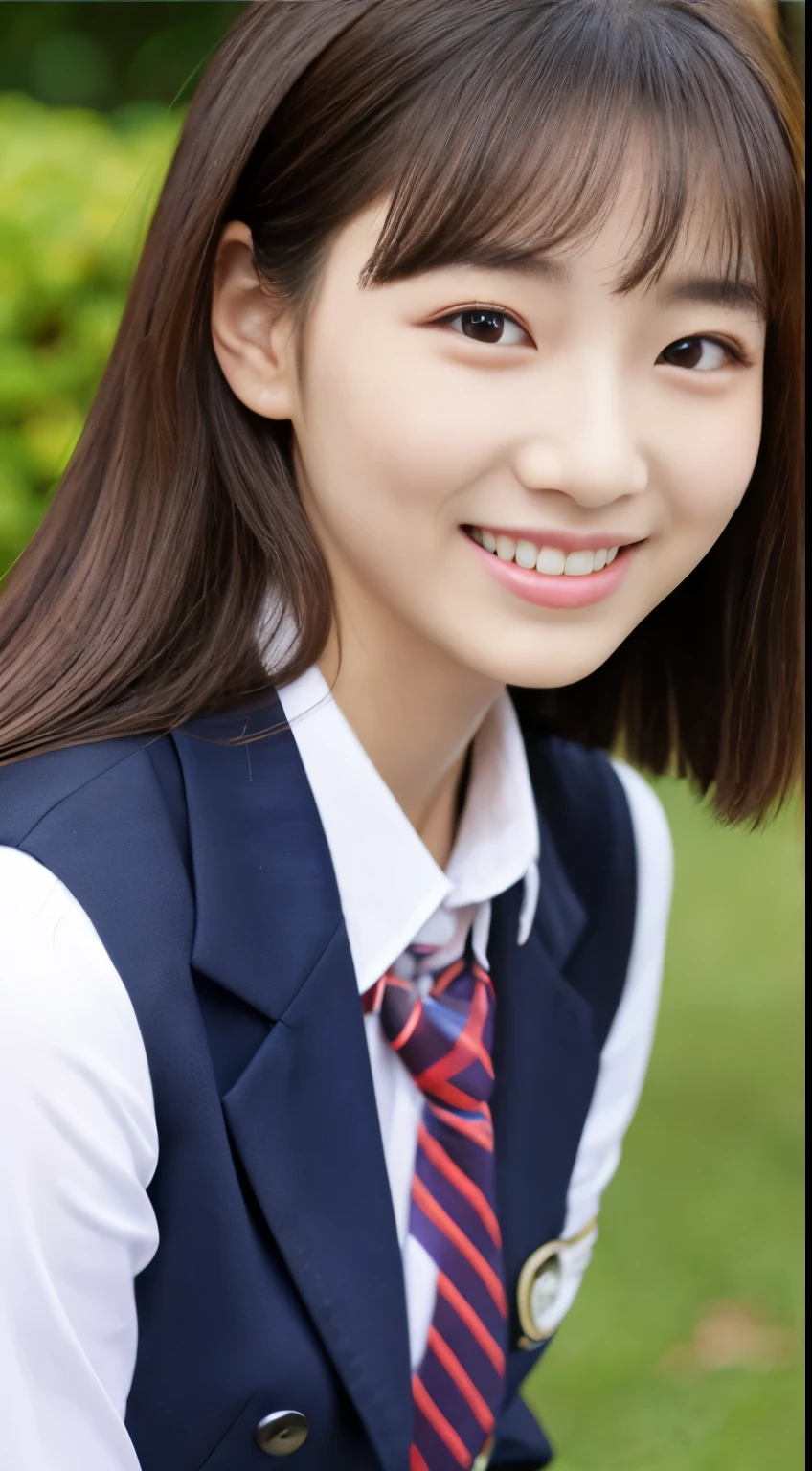 ((女子高等School Uniforms))、((1people))、Close to the topic、((School)))、(((smile)))、(((女子高等School)))、((Beautiful girl))、((Sexy pose))、Photorealistic、Beautiful fine details、Hyperrealism、High Contrast、Ultra HD、Realistic skin texture、Best image quality、highest quality、超A high resolution、The finer details、With great care